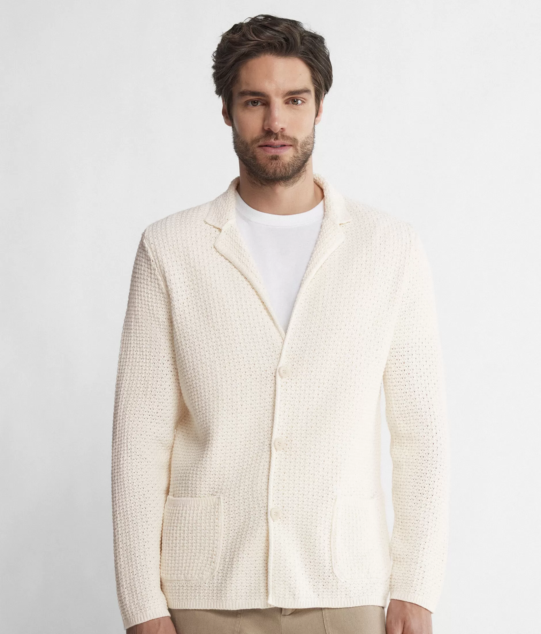 New Falconeri Basket Knit Jacket natural -8182 - natural ecru