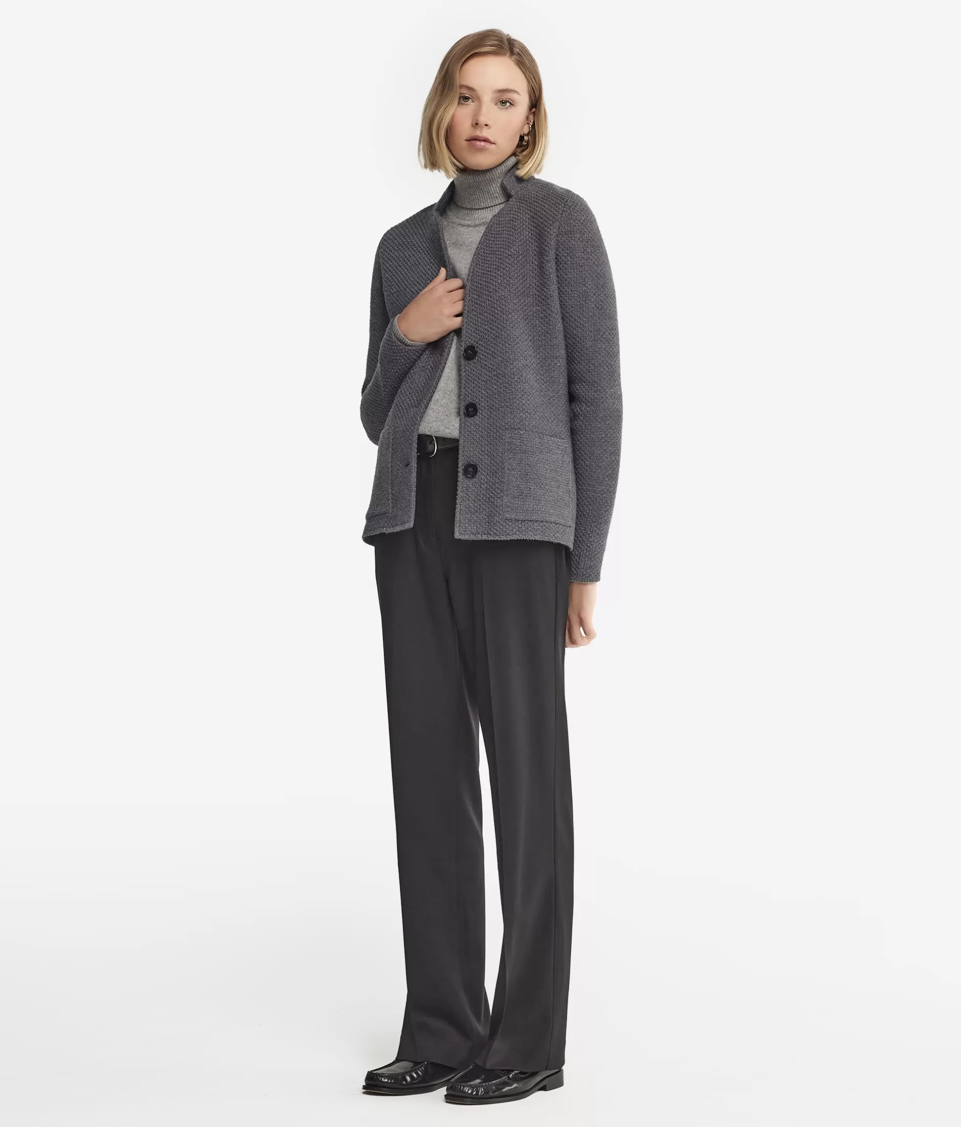 New Falconeri Basket Weave Jacket dark grey -9070 - ash