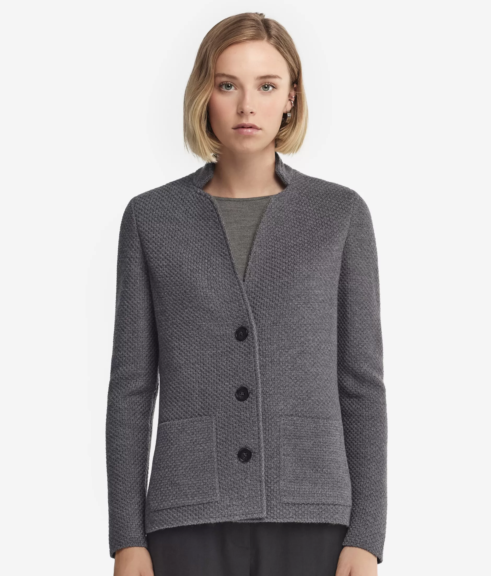 New Falconeri Basket Weave Jacket dark grey -9070 - ash