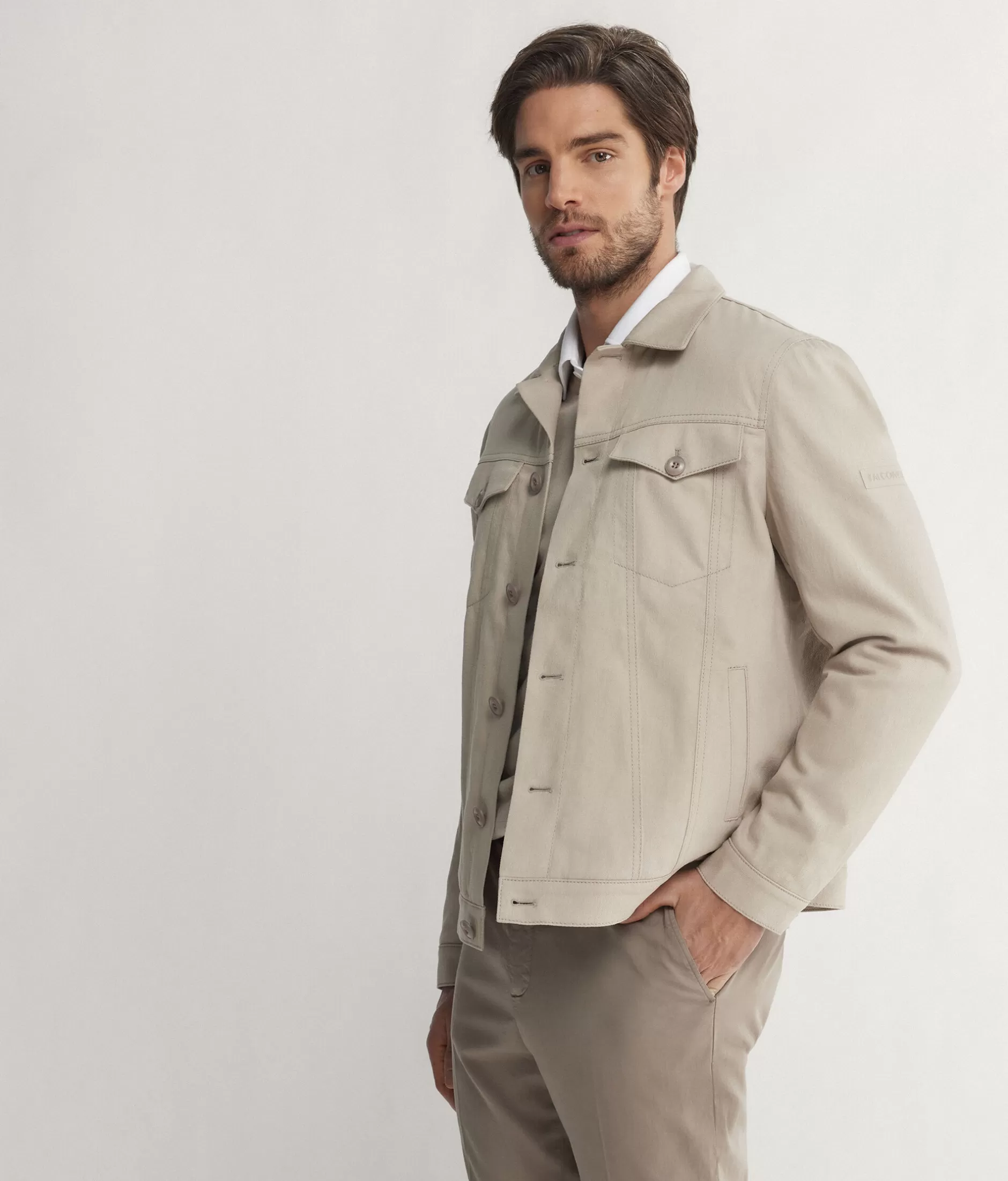 Best Sale Falconeri Cashmere And Denim Short Jacket natural -8111 - sand-colored beige