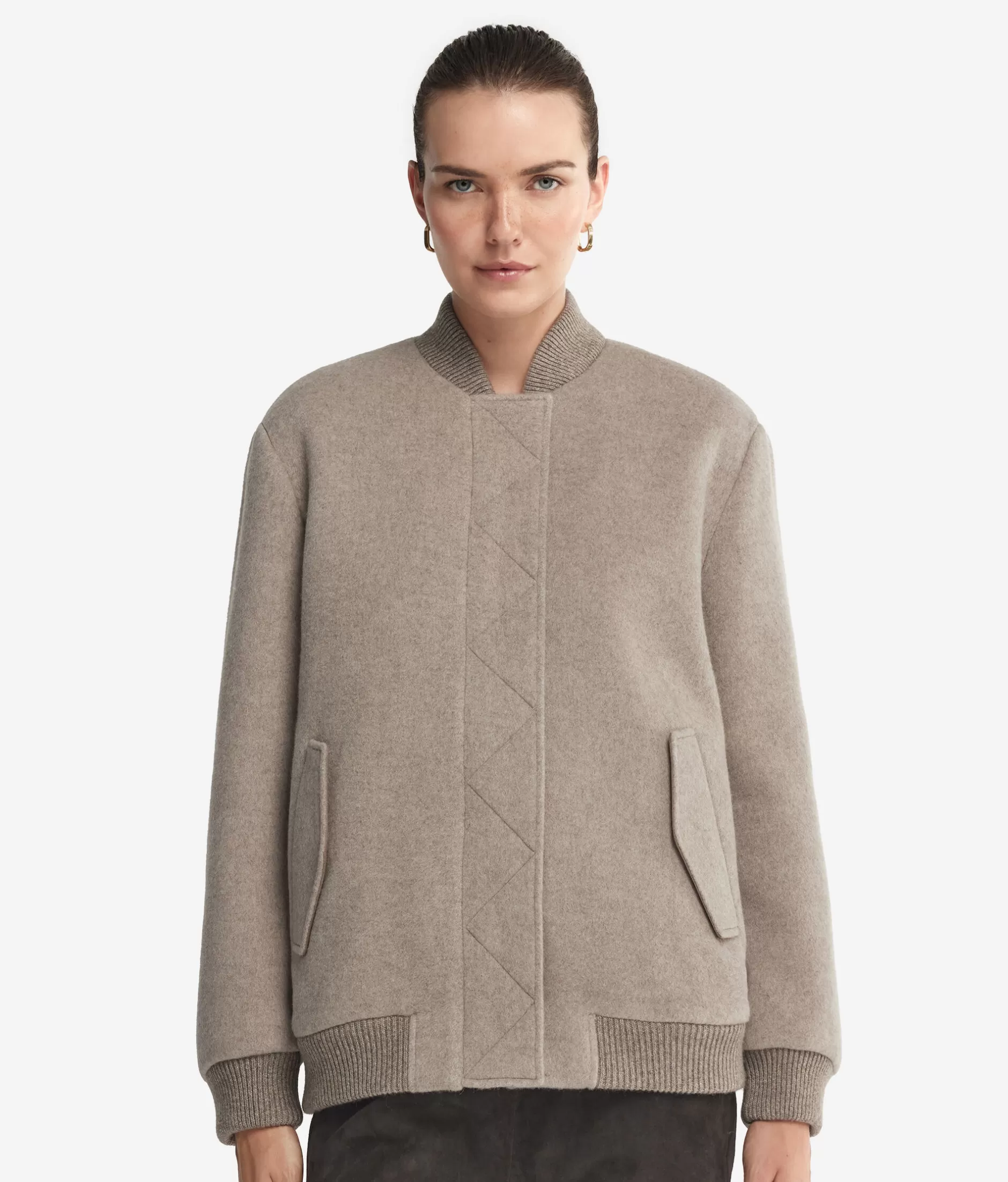 Sale Falconeri Cashmere Bomber Jacket natural -8052 - naturale