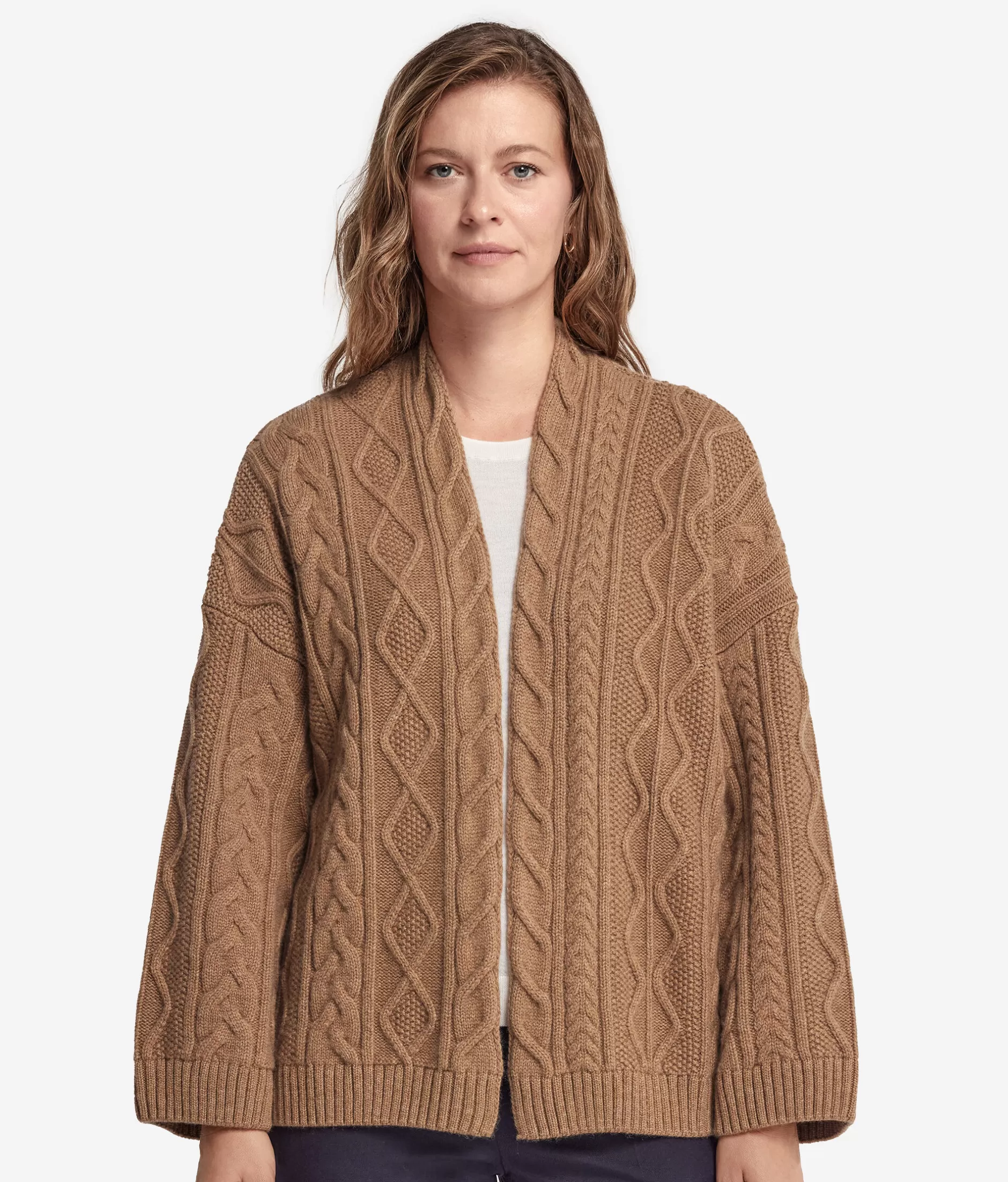 Outlet Falconeri Cashmere Cape With Alternating Cable-knit Stitch Pattern natural -8685 - rum