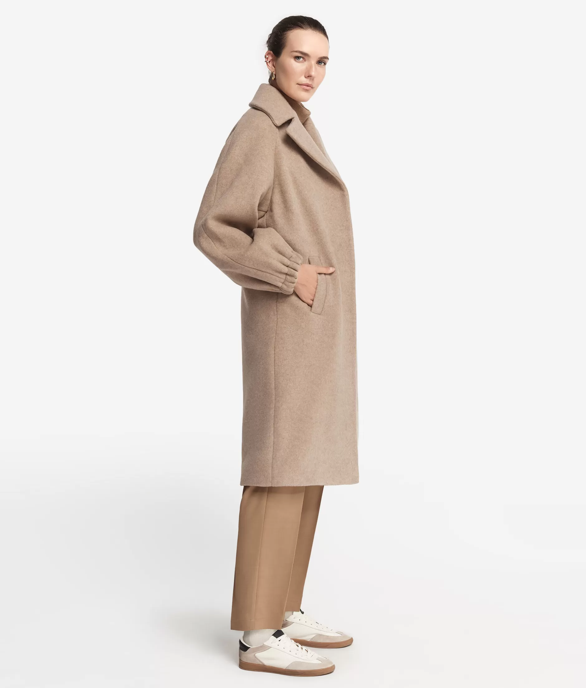 Best Sale Falconeri Cashmere Coat With Ruffled Sleeves brown -8521 - camel