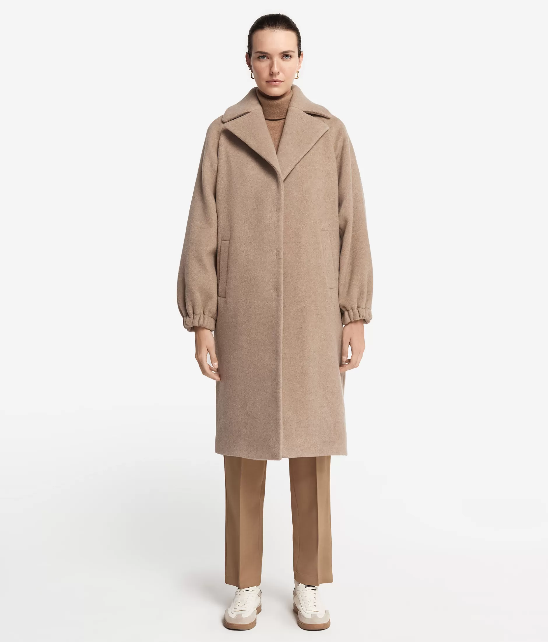 Best Sale Falconeri Cashmere Coat With Ruffled Sleeves brown -8521 - camel