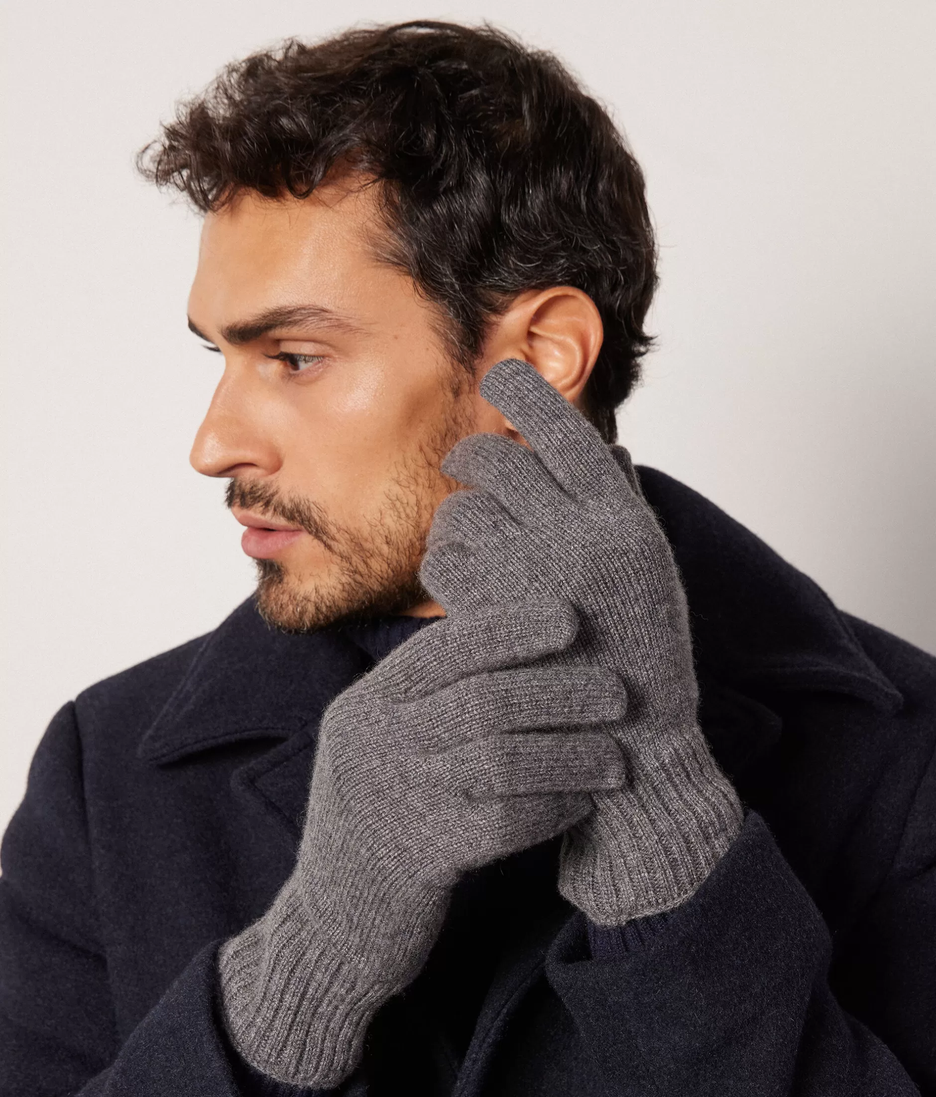 Online Falconeri Cashmere Gloves grey -9108 - dark grey melange