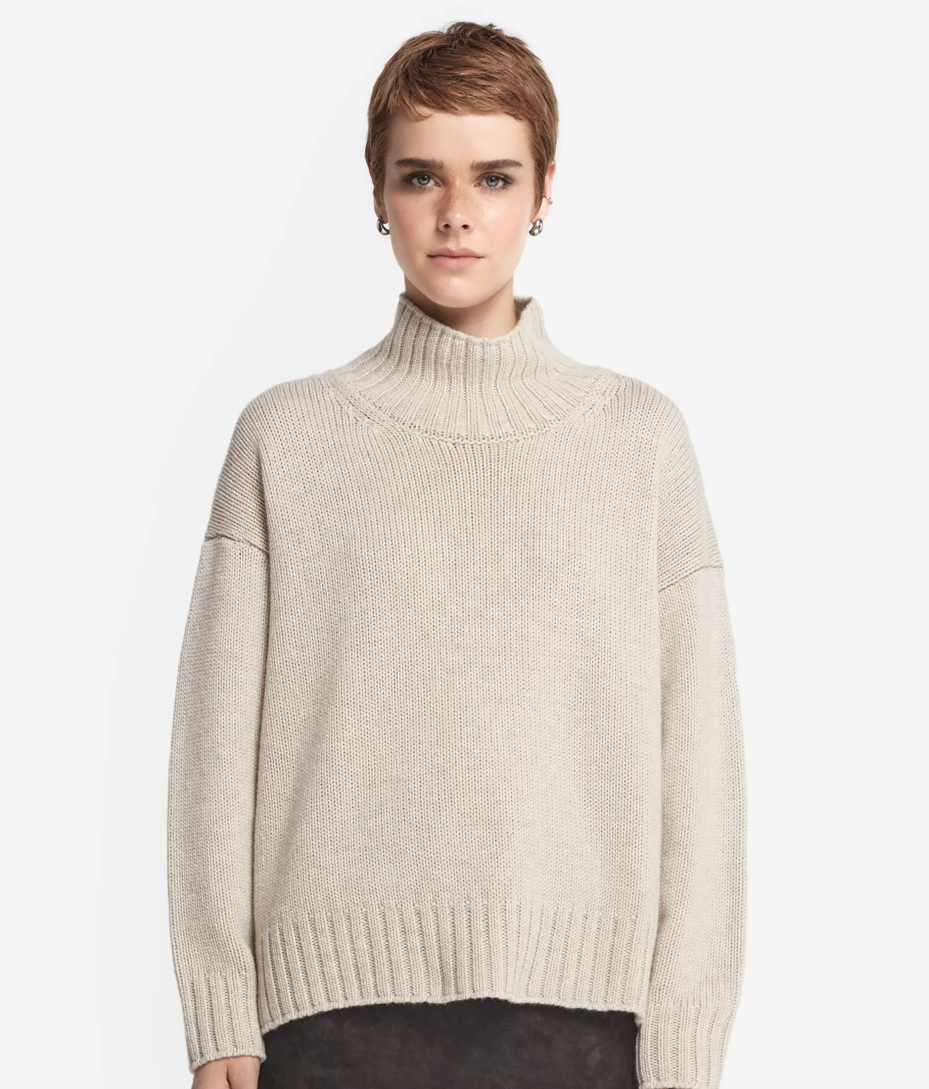 Store Falconeri Cashmere Tricot Boat-Neck Style Sweater natural -8176 - stone