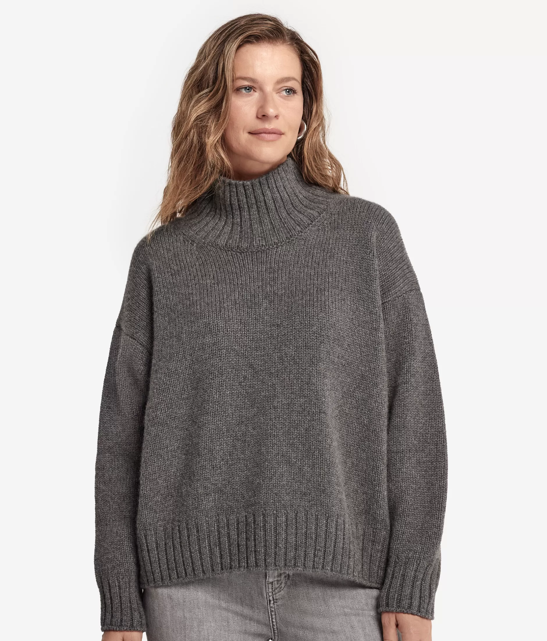 Flash Sale Falconeri Cashmere Tricot Boat-Neck Style Sweater dark grey -9070 - ash