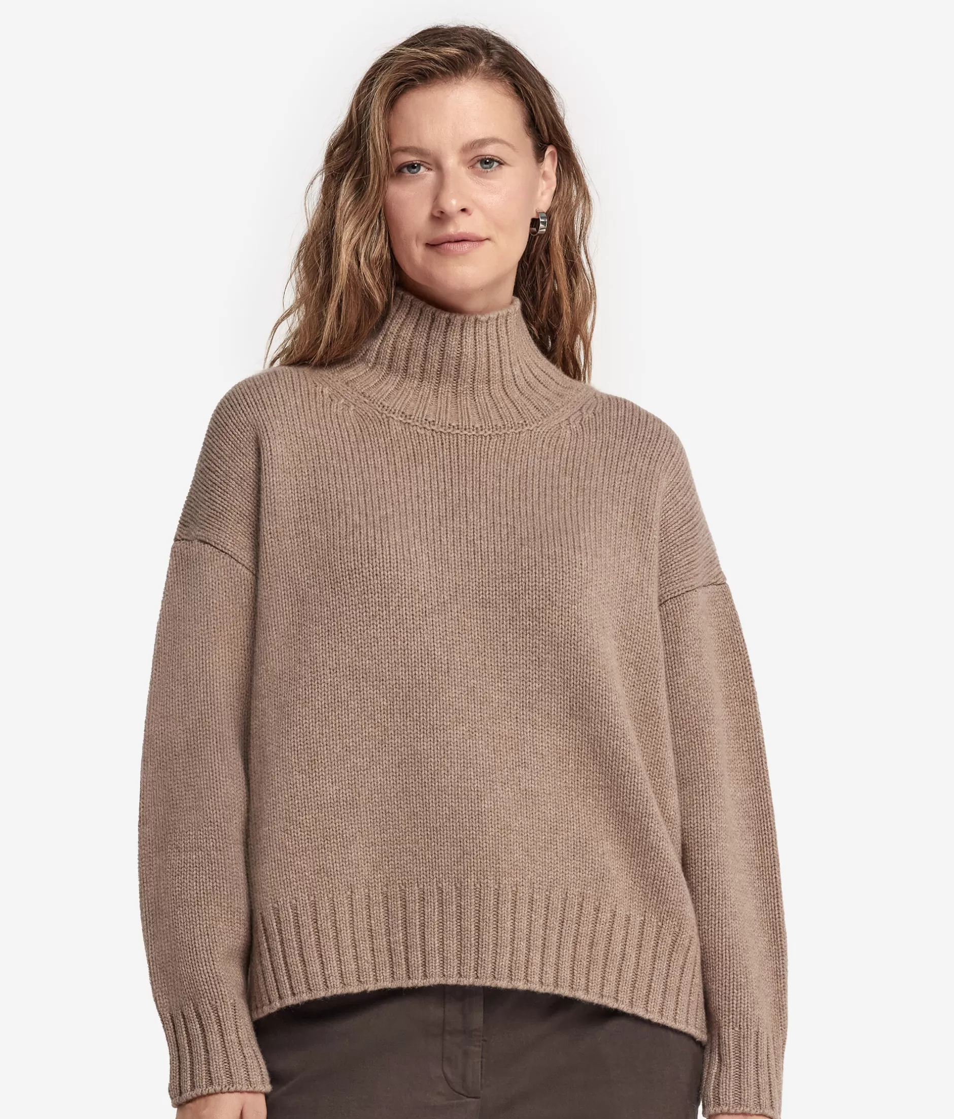 New Falconeri Cashmere Tricot Boat-Neck Style Sweater brown -9080 - oat