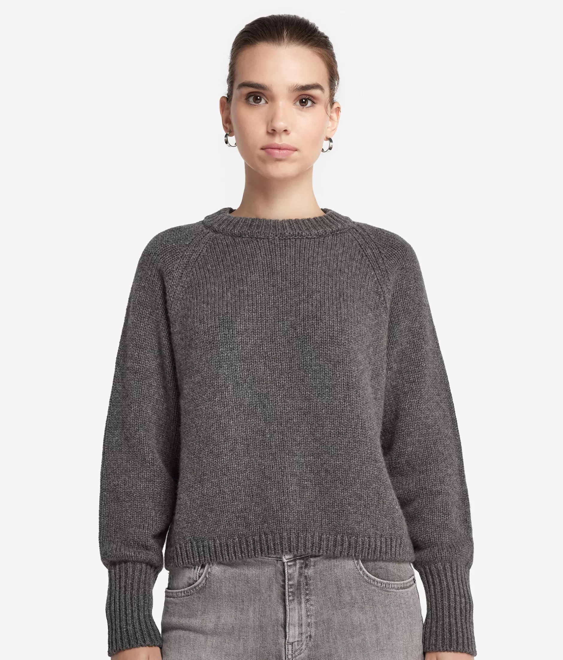 Best Falconeri Cashmere Tricot Crewneck Sweater dark grey -9070 - ash