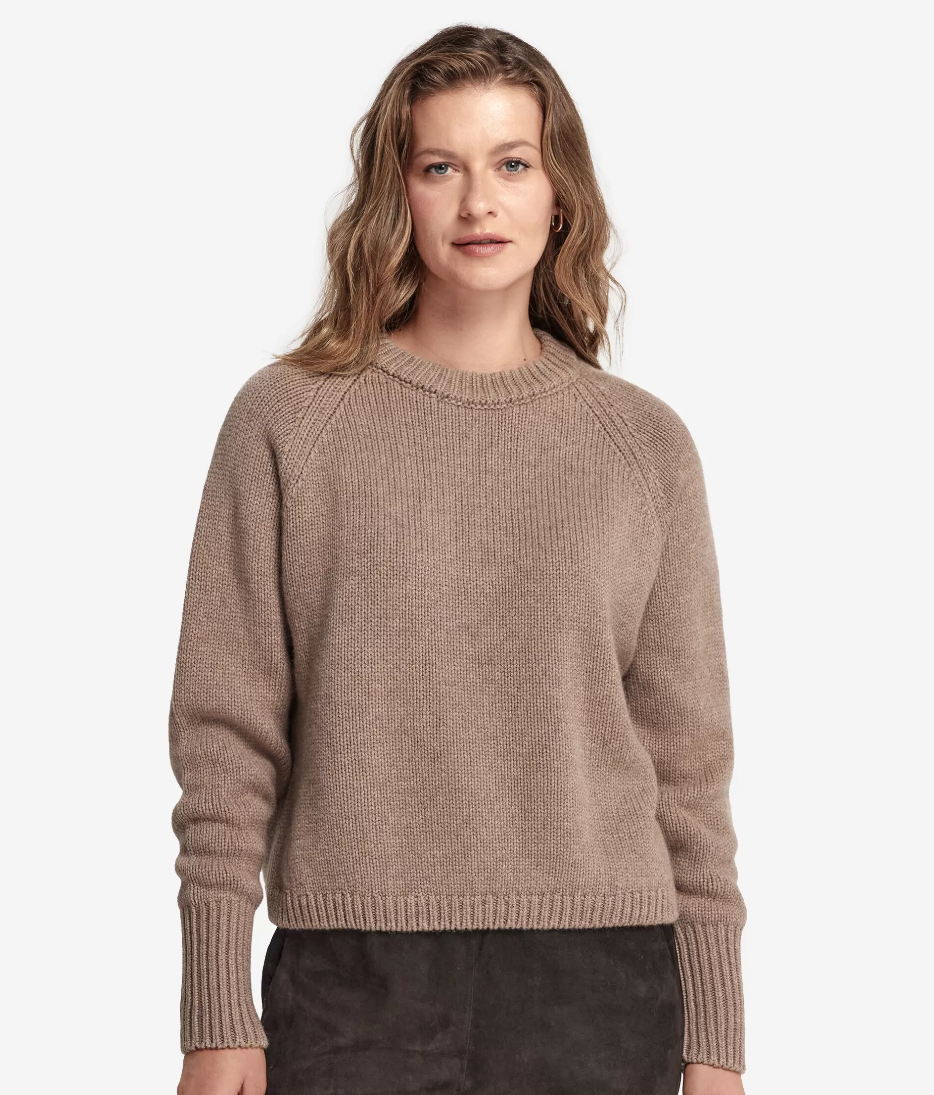 New Falconeri Cashmere Tricot Crewneck Sweater brown -9080 - oat