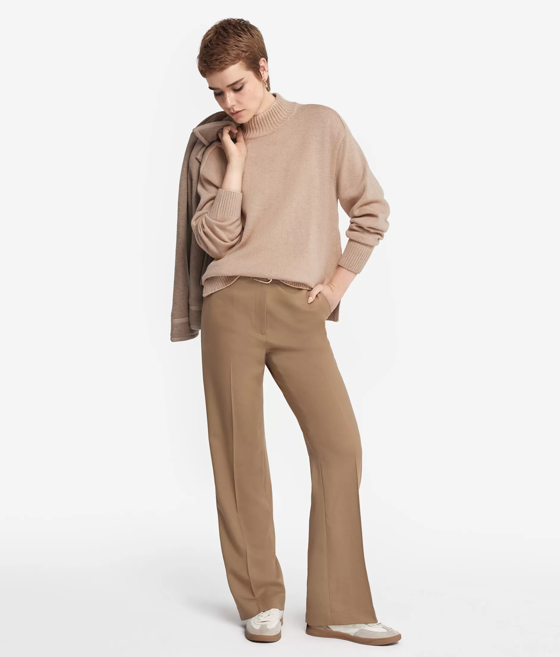 New Falconeri Cashmere Turtleneck Sweater With Set-in Shoulders natural -8646 - light vanilla