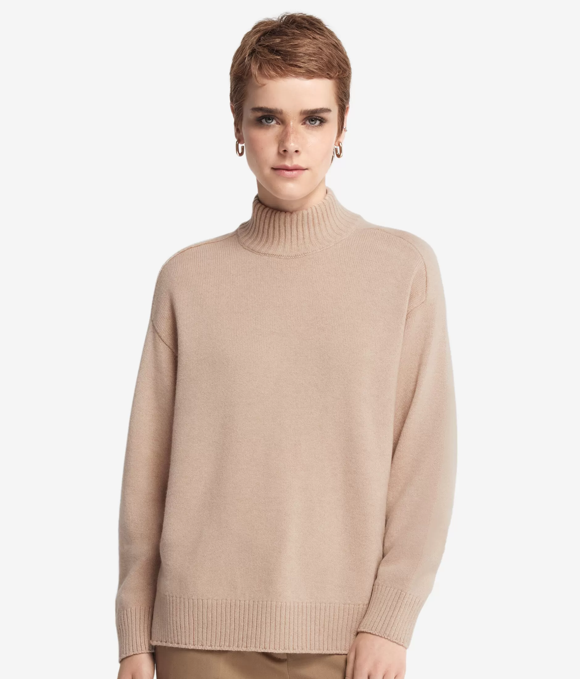 New Falconeri Cashmere Turtleneck Sweater With Set-in Shoulders natural -8646 - light vanilla