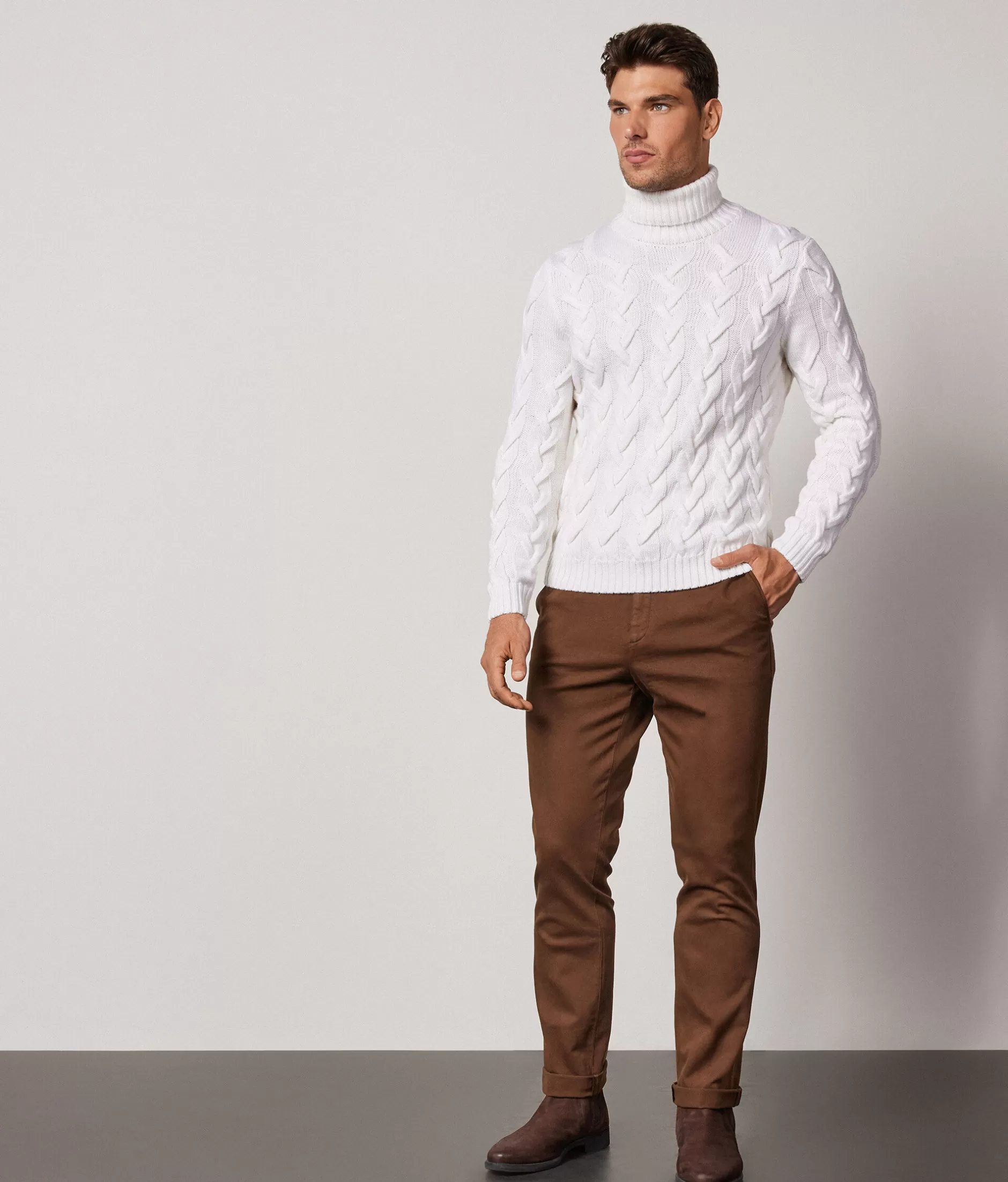 Fashion Falconeri Chino Pants brown -8425 - leather