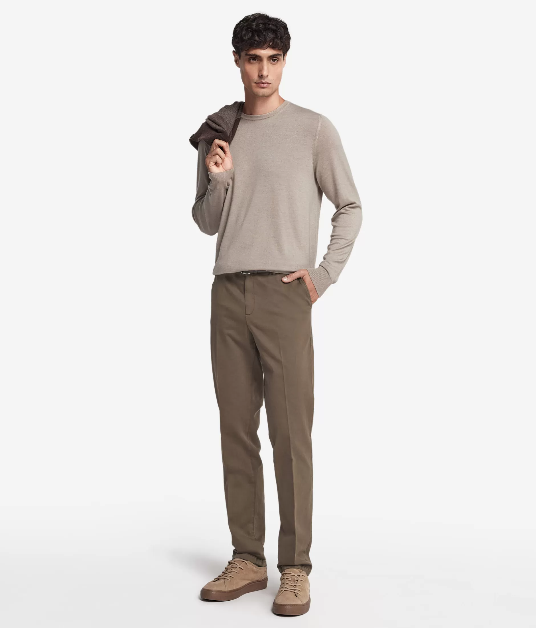 Online Falconeri Chino Pants brown -8838 - garment-dyed walnut