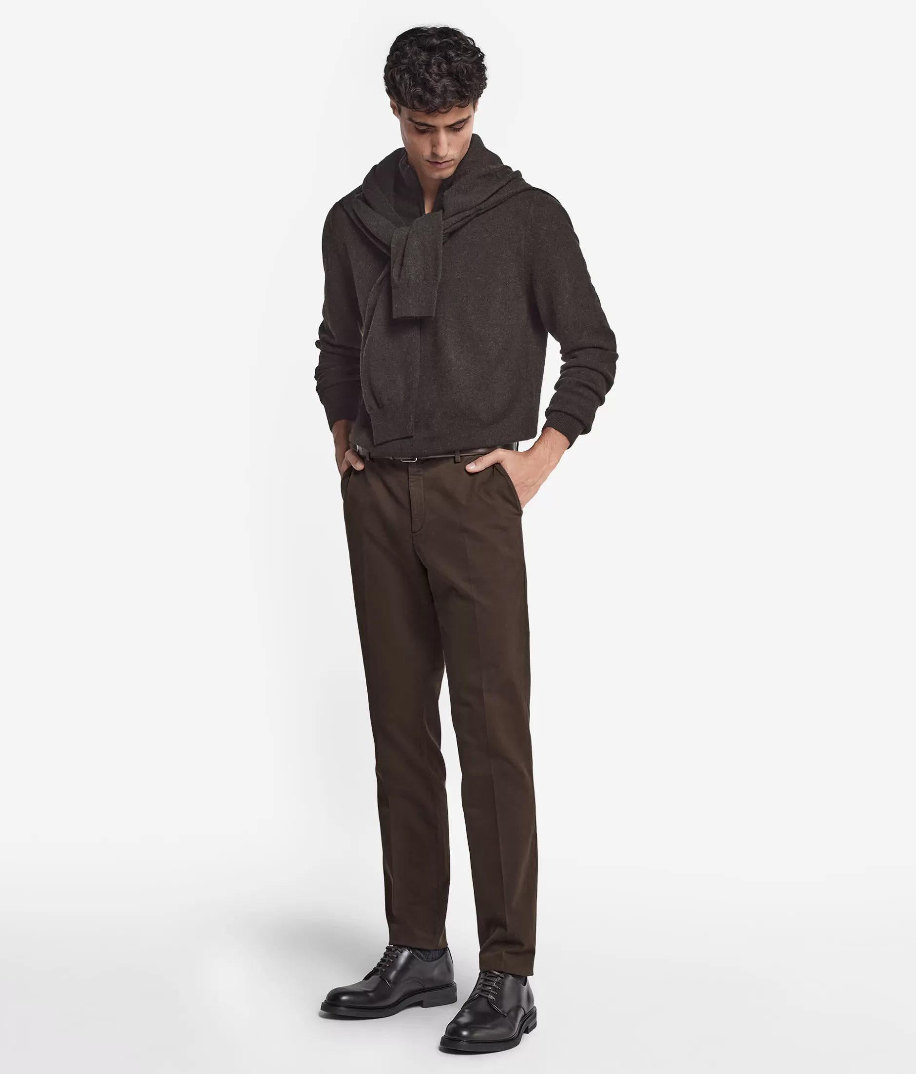 Best Sale Falconeri Chino Pants brown -9064 - garment-dyed chocolate