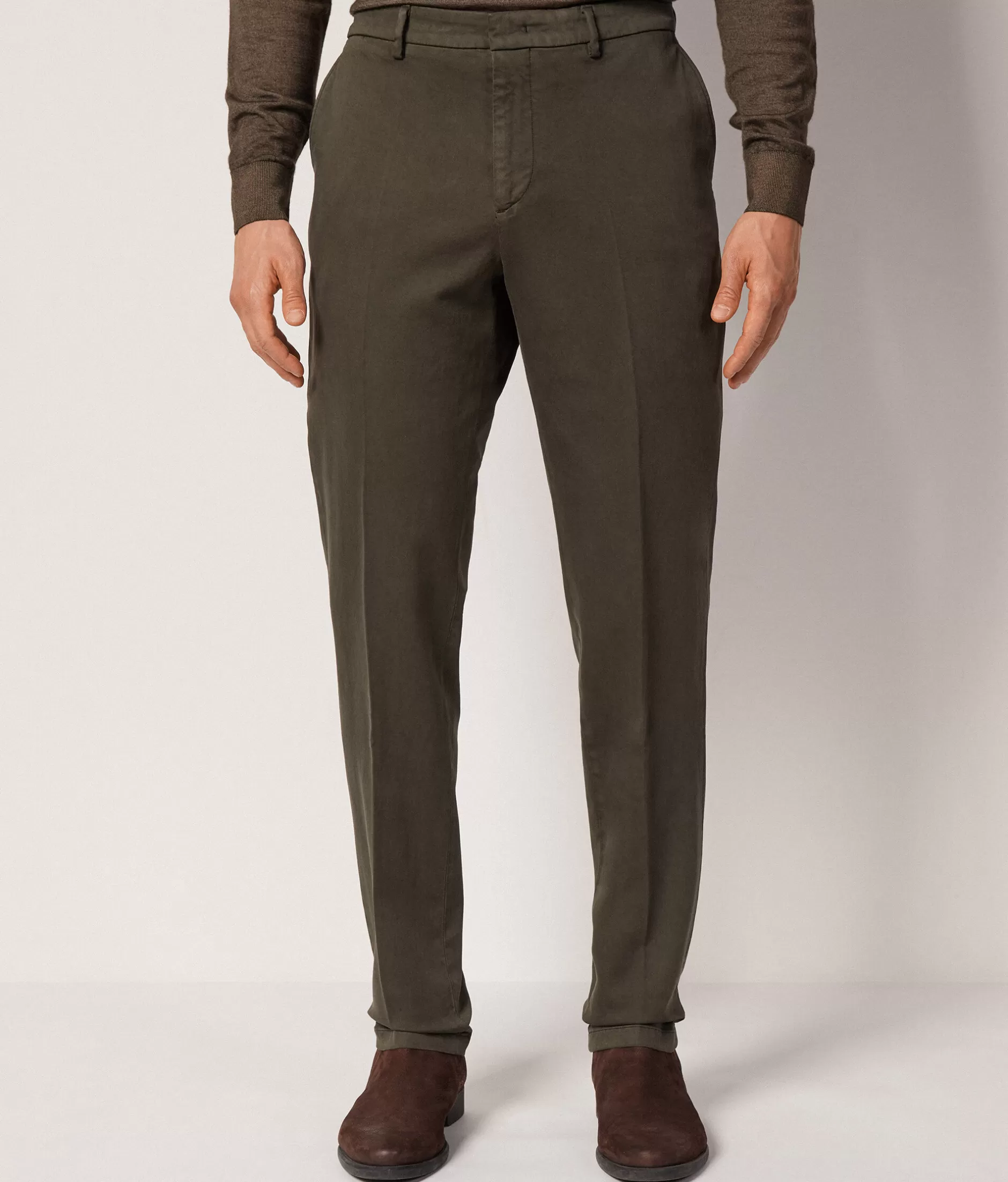 New Falconeri Chino Pants green -8834 - garment-dyed military green