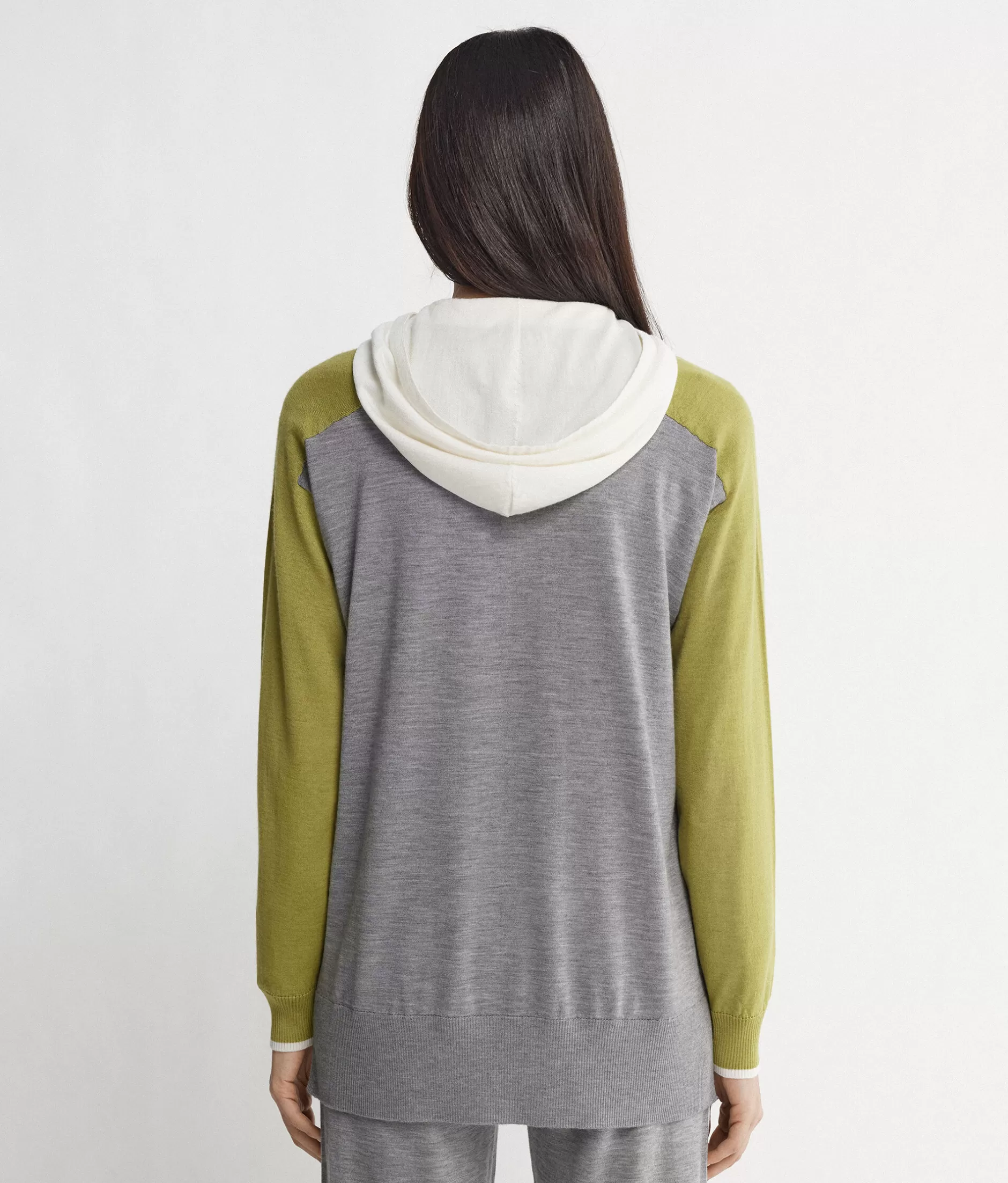 Discount Falconeri Color Block Cashmere Zip-Up Sweatshirt grey -8984 - gray heather