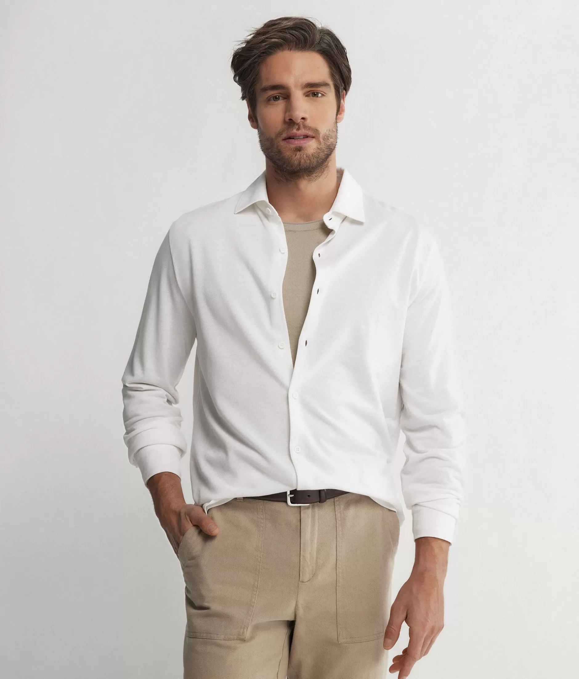 Fashion Falconeri Cotton And Silk Piqué Shirt With Long Sleeves white -8078 - white