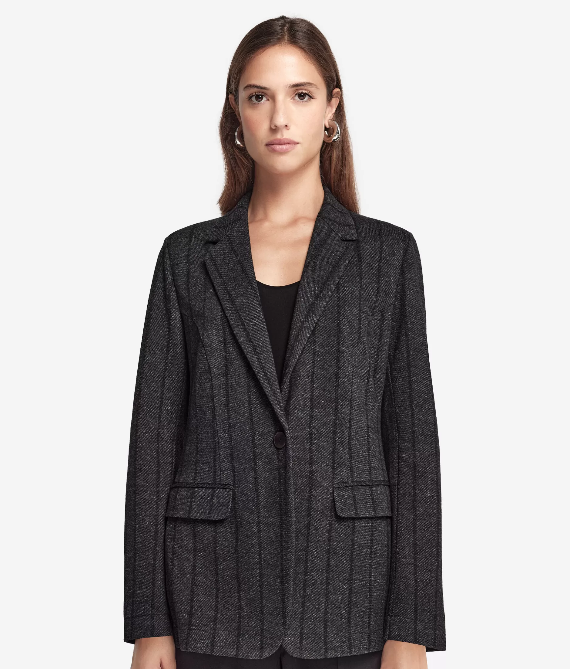 Clearance Falconeri Cotton And Wool Pinstriped Jacket grey -8000 - anthracite