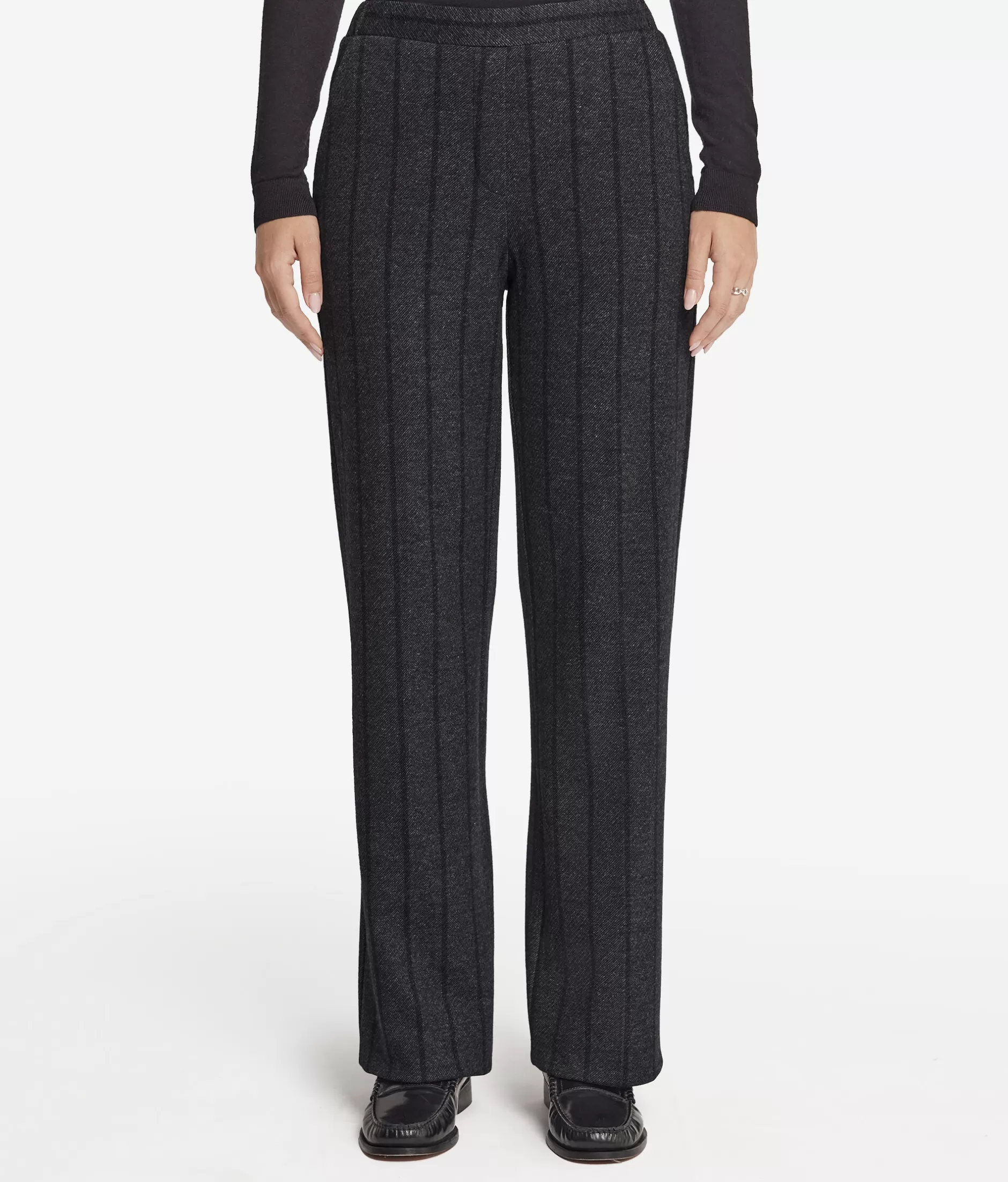 Store Falconeri Cotton And Wool Pinstriped Palazzo Pants grey -8000 - anthracite