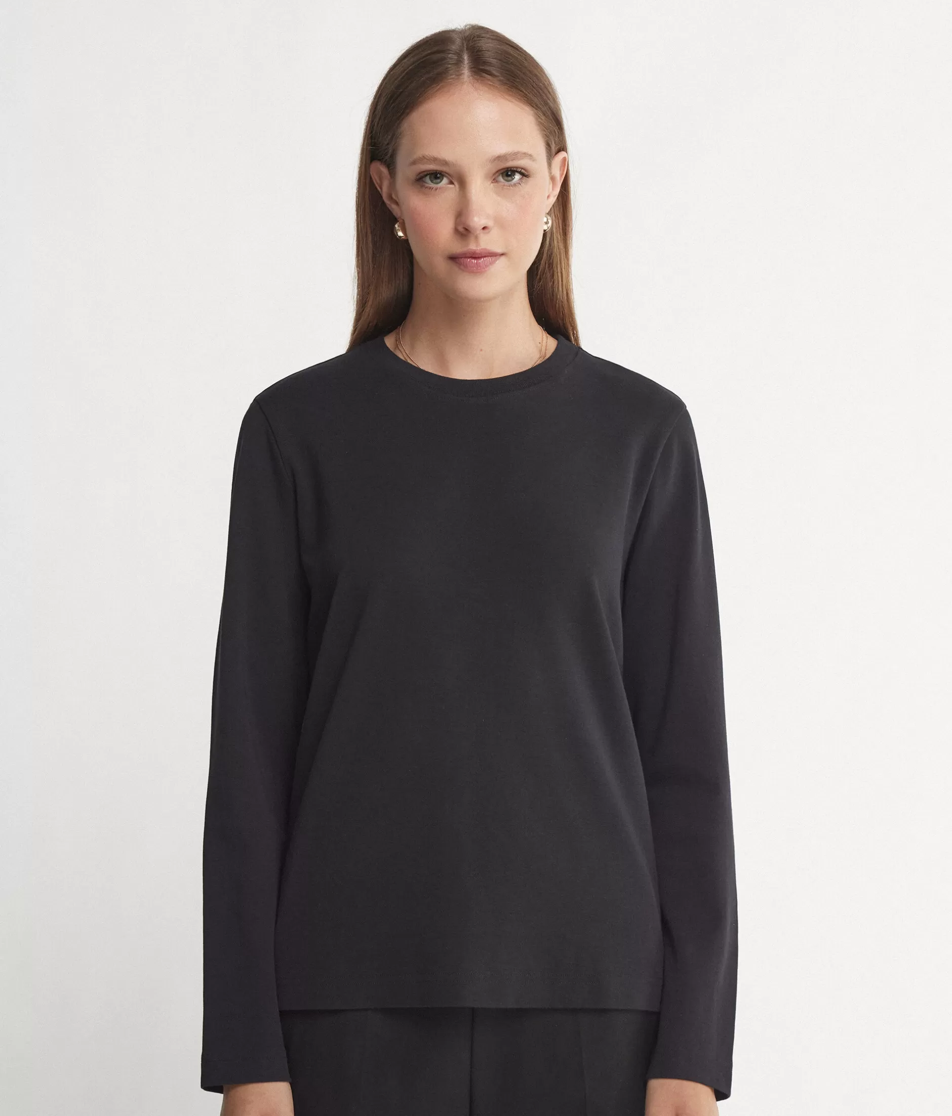 Best Falconeri Cotton Crewneck Sweater black -9107 - black