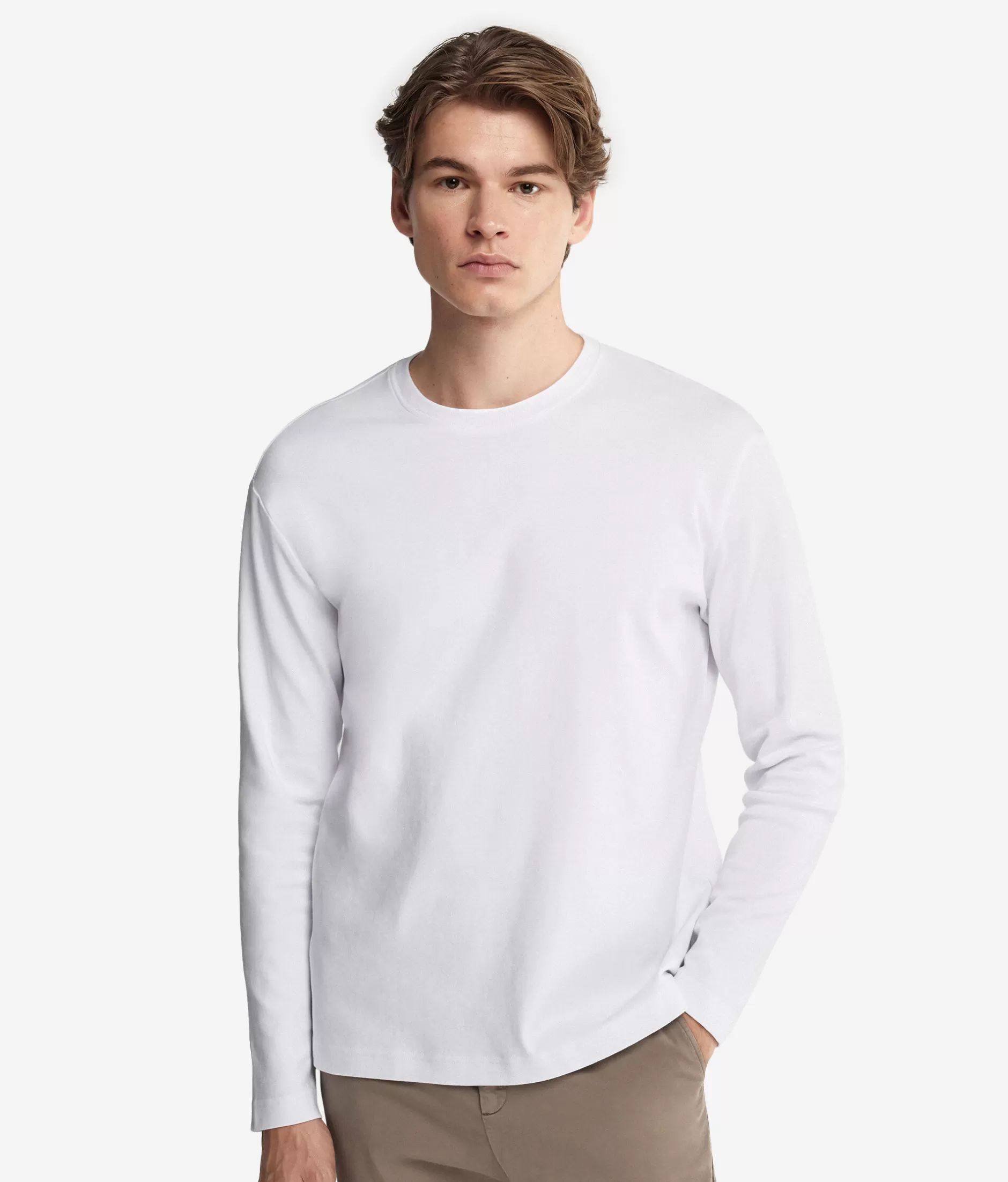 Clearance Falconeri Cotton Jersey Crewneck Sweater white -8078 - white