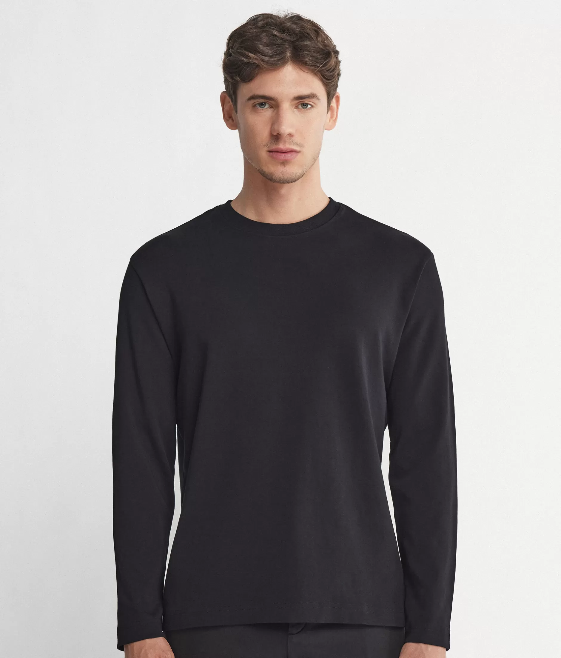 Clearance Falconeri Cotton Jersey Crewneck Sweater black -9107 - black