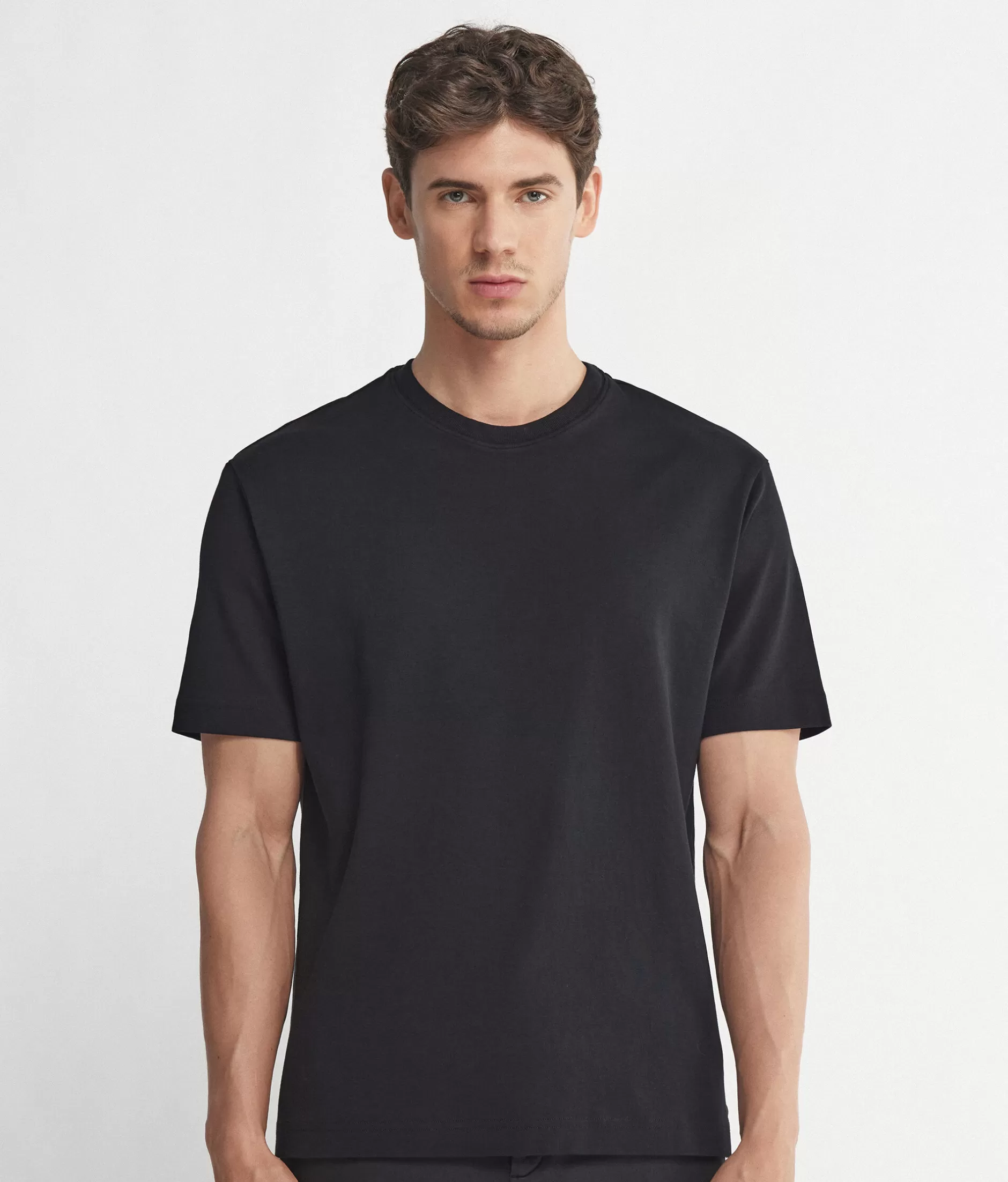 Clearance Falconeri Cotton Jersey Crewneck T-shirt black -9107 - black