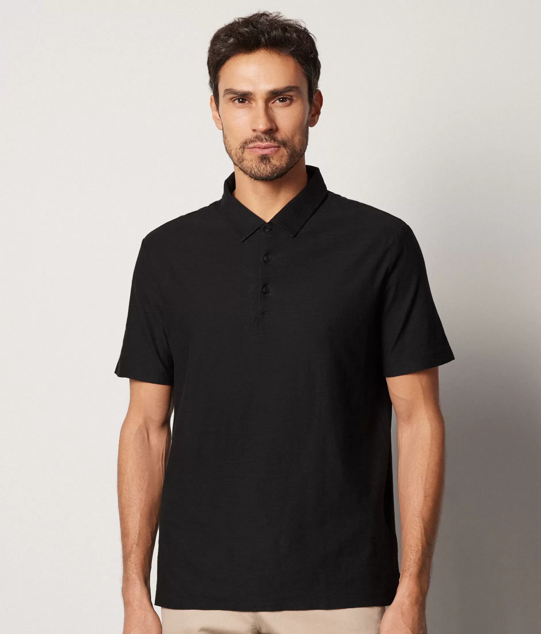 Fashion Falconeri Cotton Twist Polo Shirt black -9107 - black