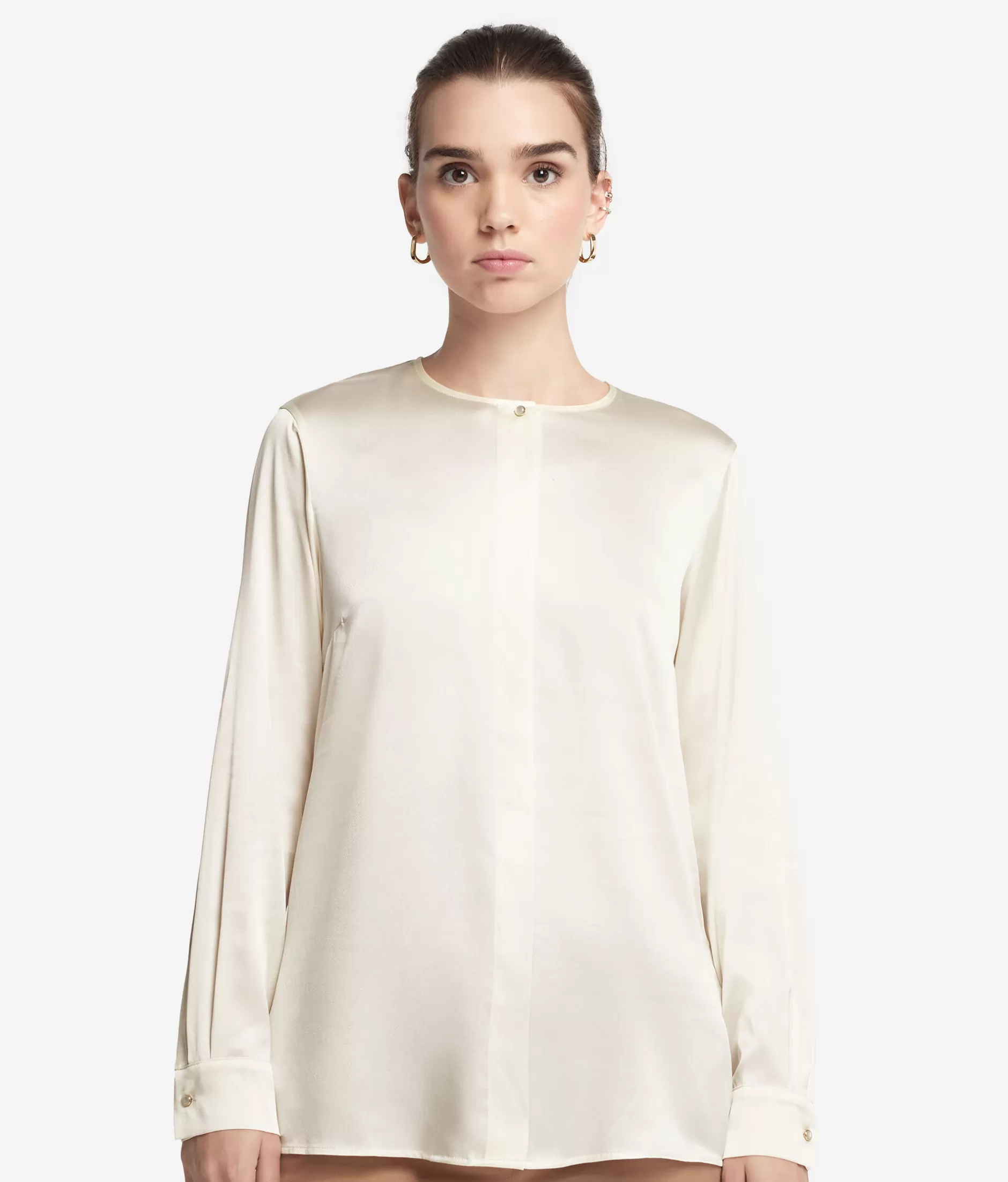 Cheap Falconeri Crewneck Blouse In Silk Satin natural -8251 - cream