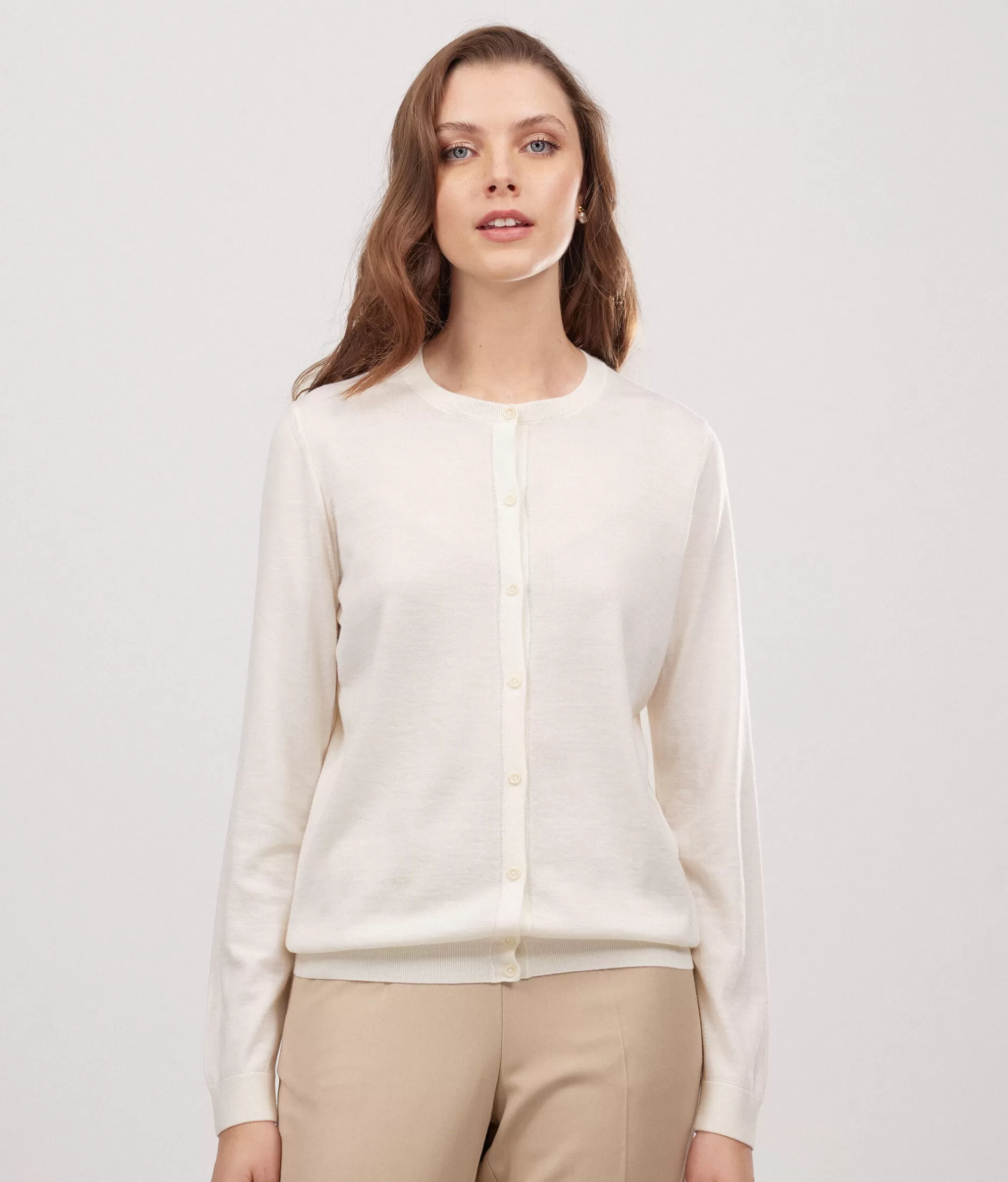 Cheap Falconeri Crewneck Cardigan In Ultrafine Cashmere white -8005 - bow