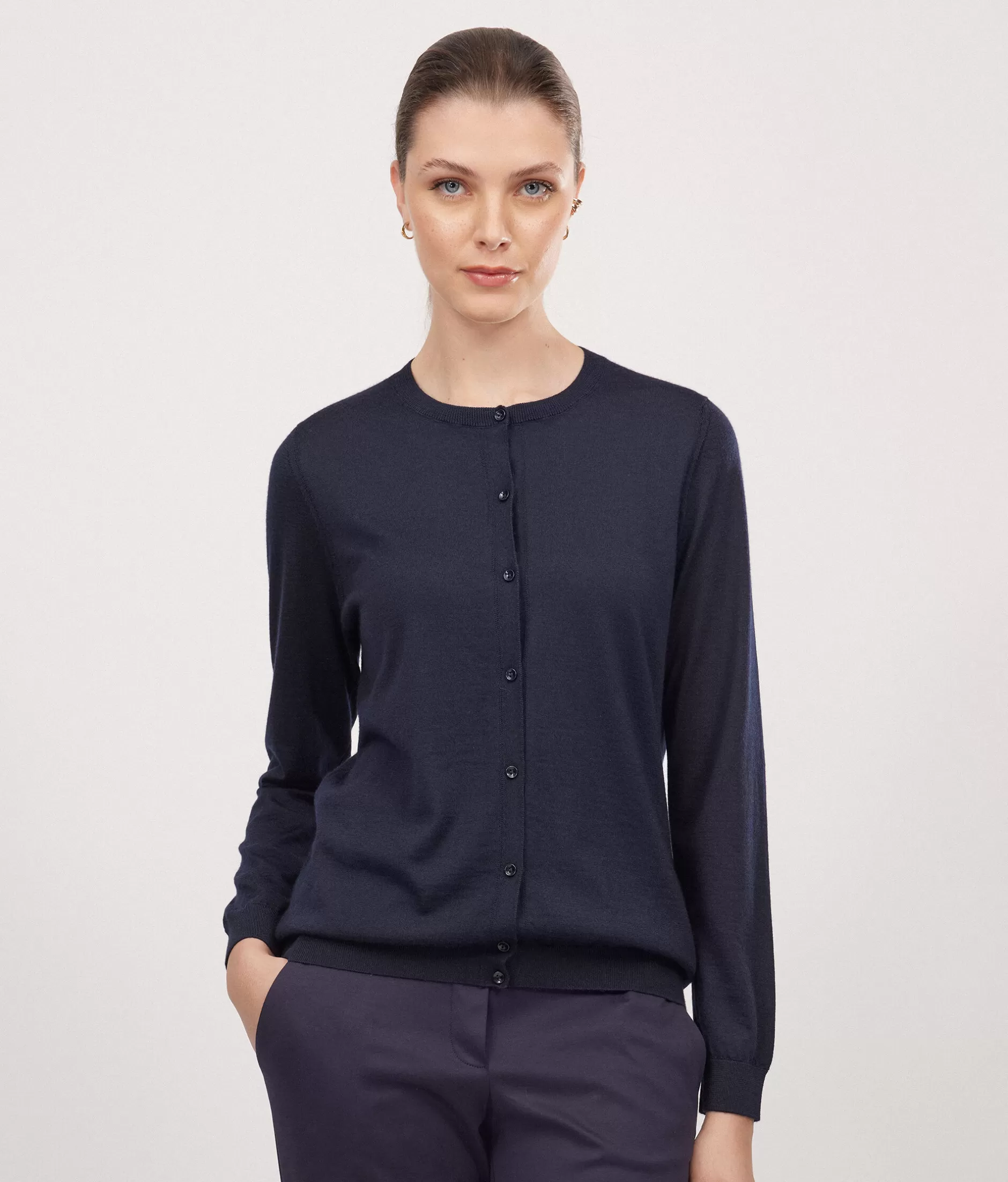 Cheap Falconeri Crewneck Cardigan In Ultrafine Cashmere blue -9400 - navy blue