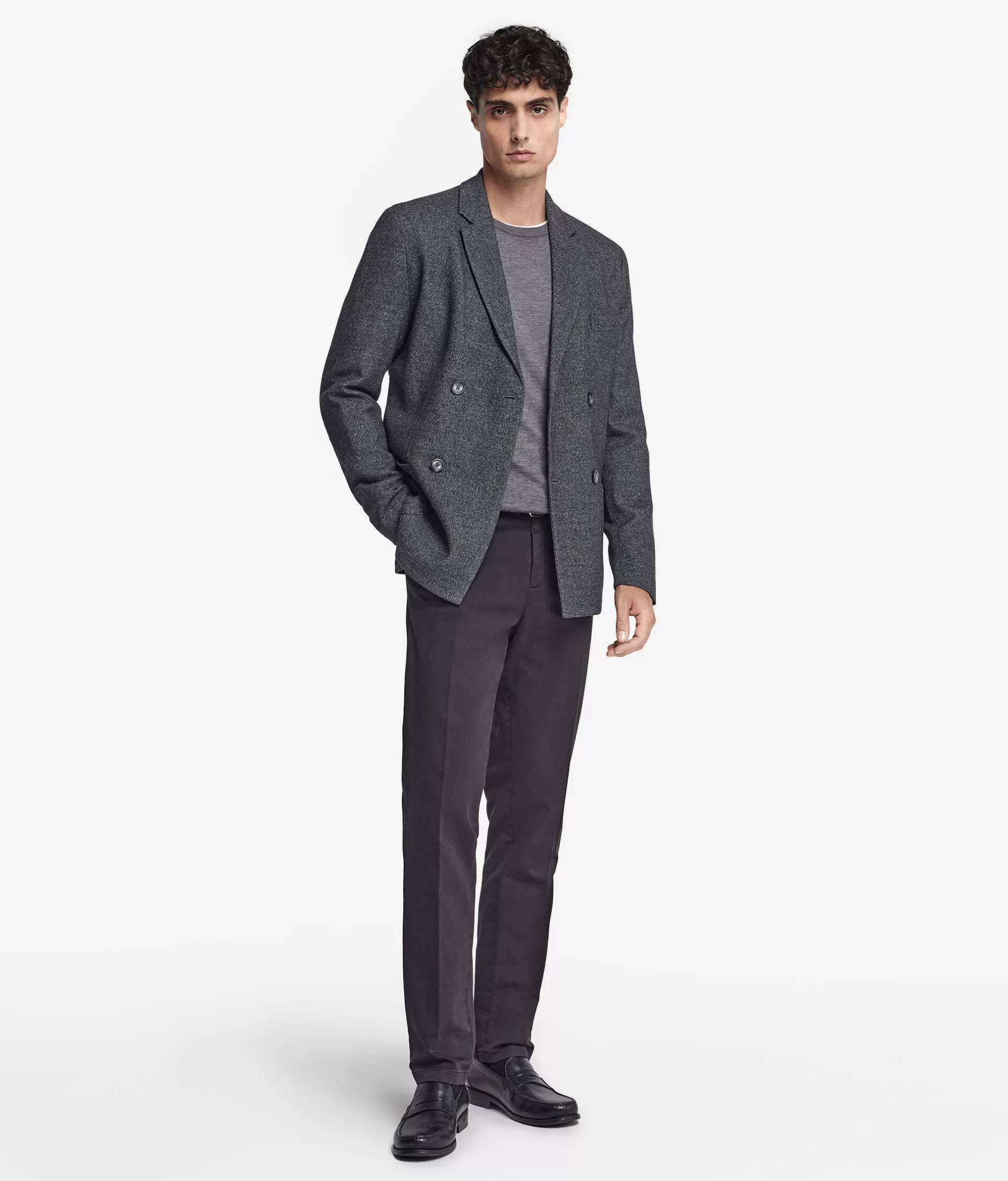 Fashion Falconeri Double-breasted Wool Jersey Jacket grey -8000 - anthracite