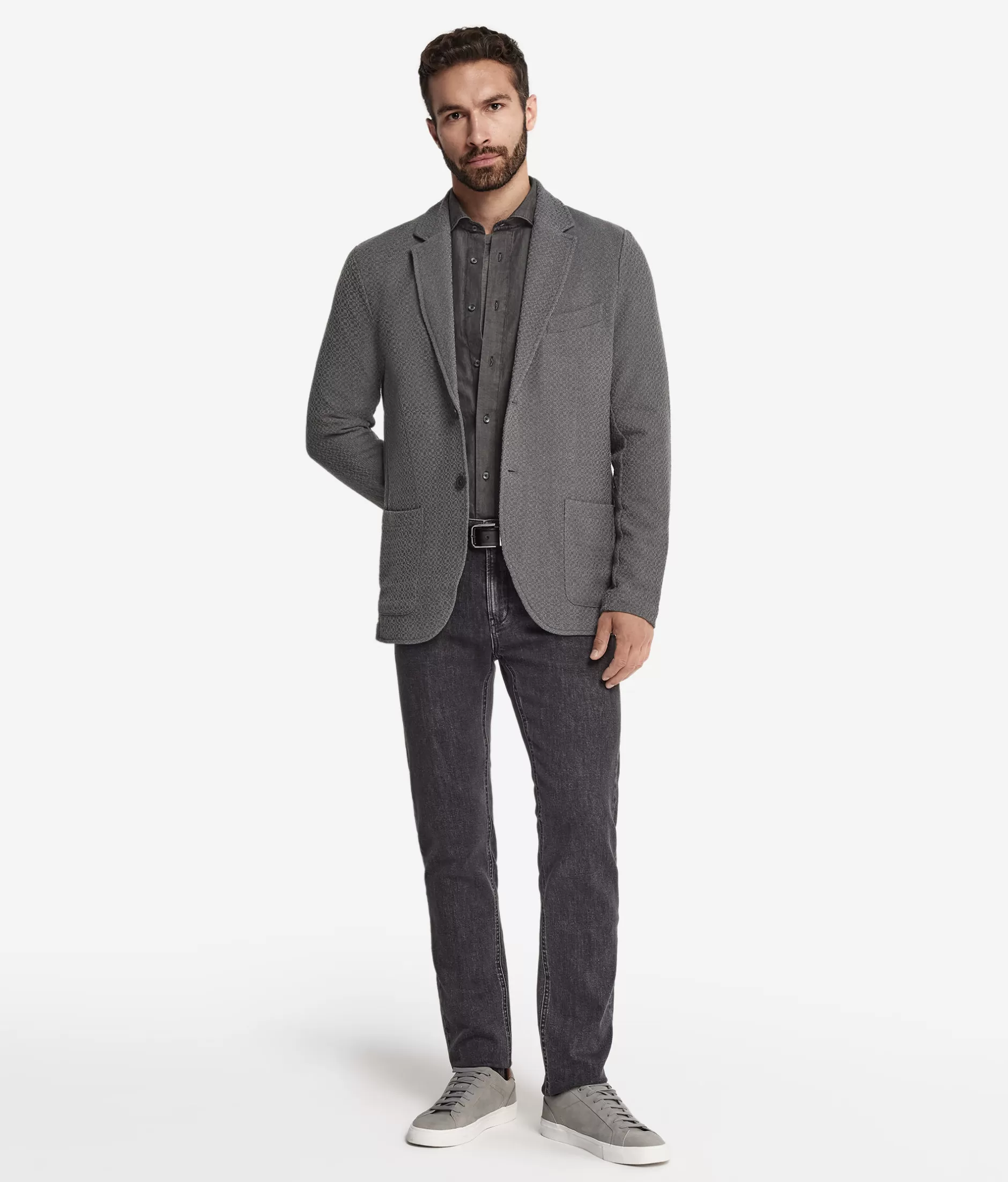 Best Sale Falconeri Embossed Effect Wool Jersey Jacket grey -8027 - grey