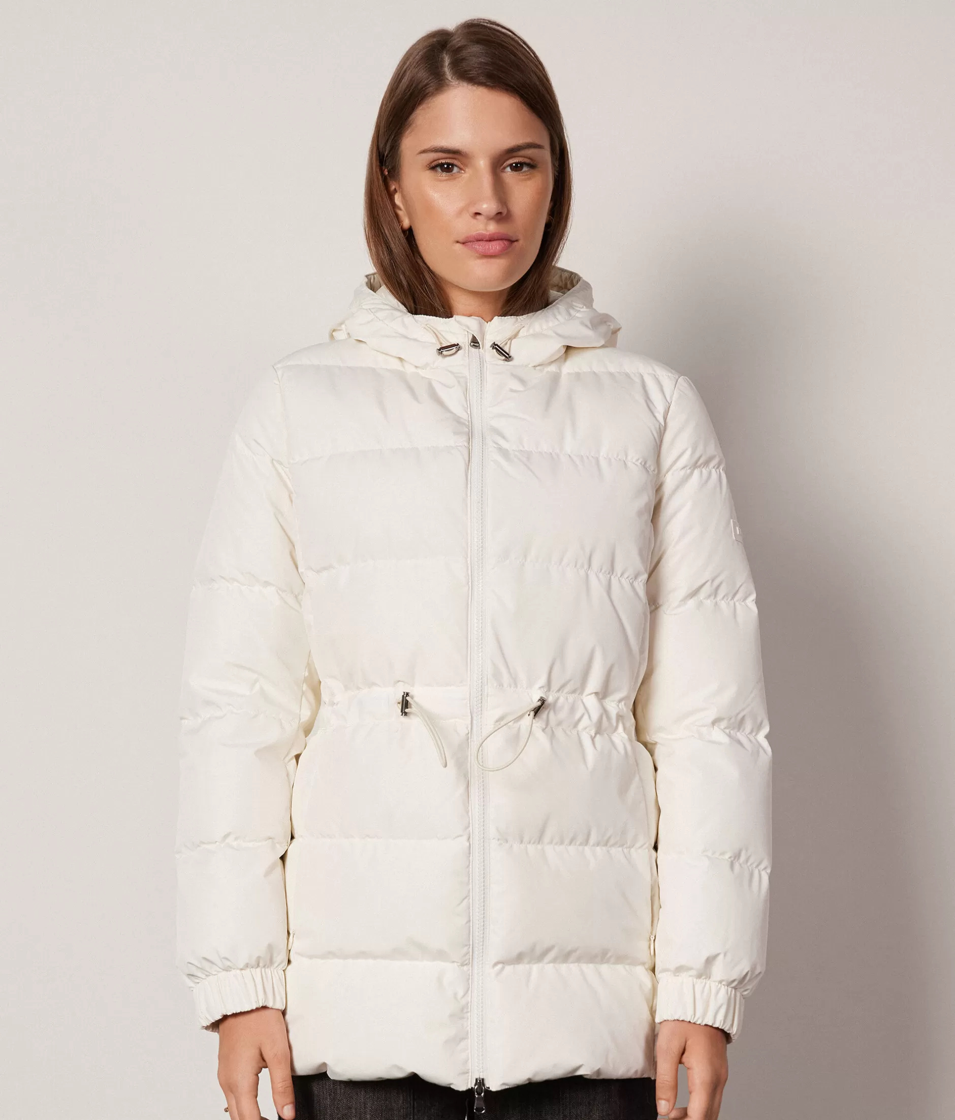 Clearance Falconeri Hooded Short Quilted Jacket white -8005 - bow