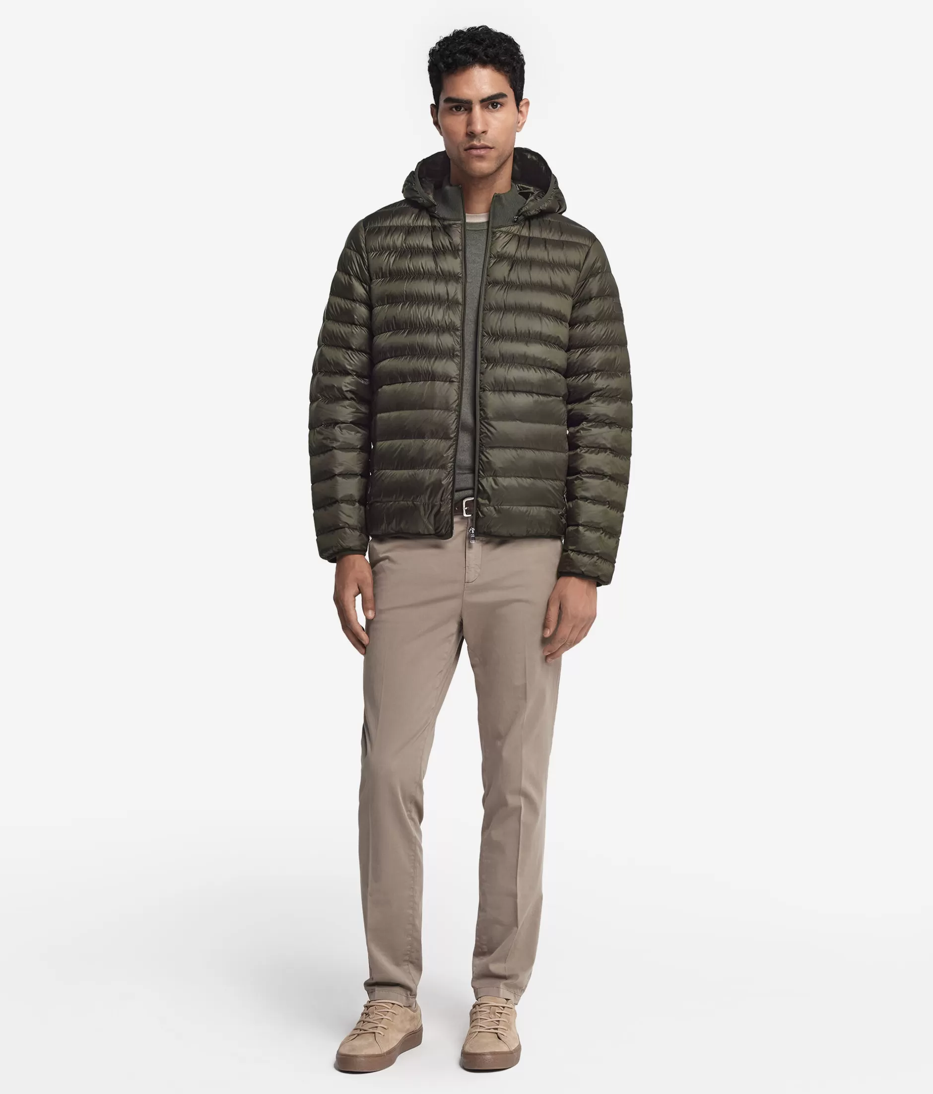 Clearance Falconeri Light Short Quilted Jacket With Cashmere Inner Lining dark green -9055 - dark camo