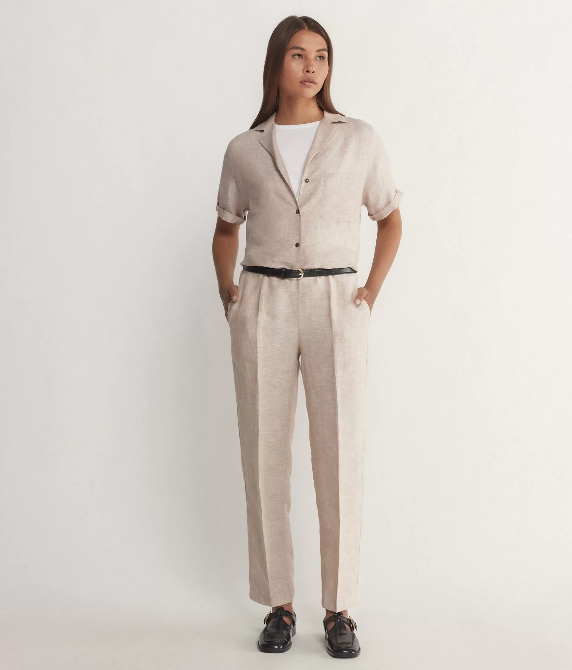 Sale Falconeri Linen Cigarette Pants natural -8182 - natural ecru