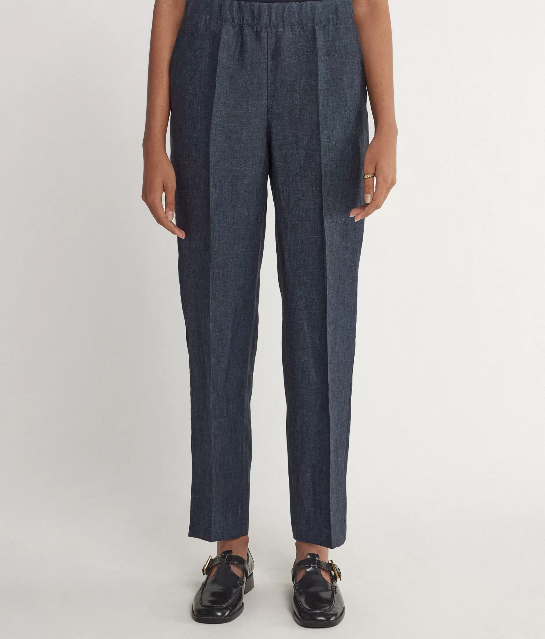 Sale Falconeri Linen Cigarette Pants blue -8019 - blue