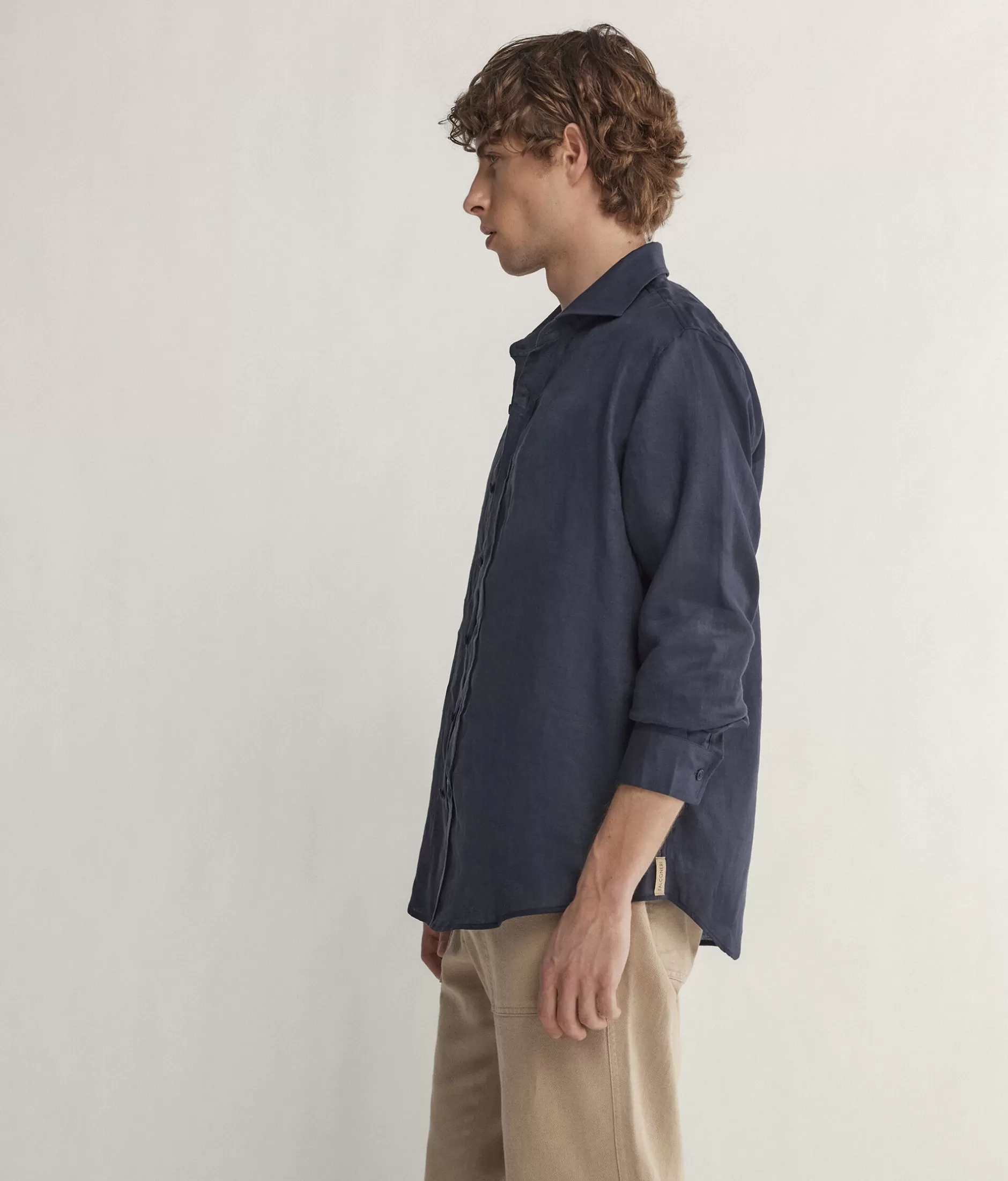 Outlet Falconeri Linen Shirt blue -8019 - blue