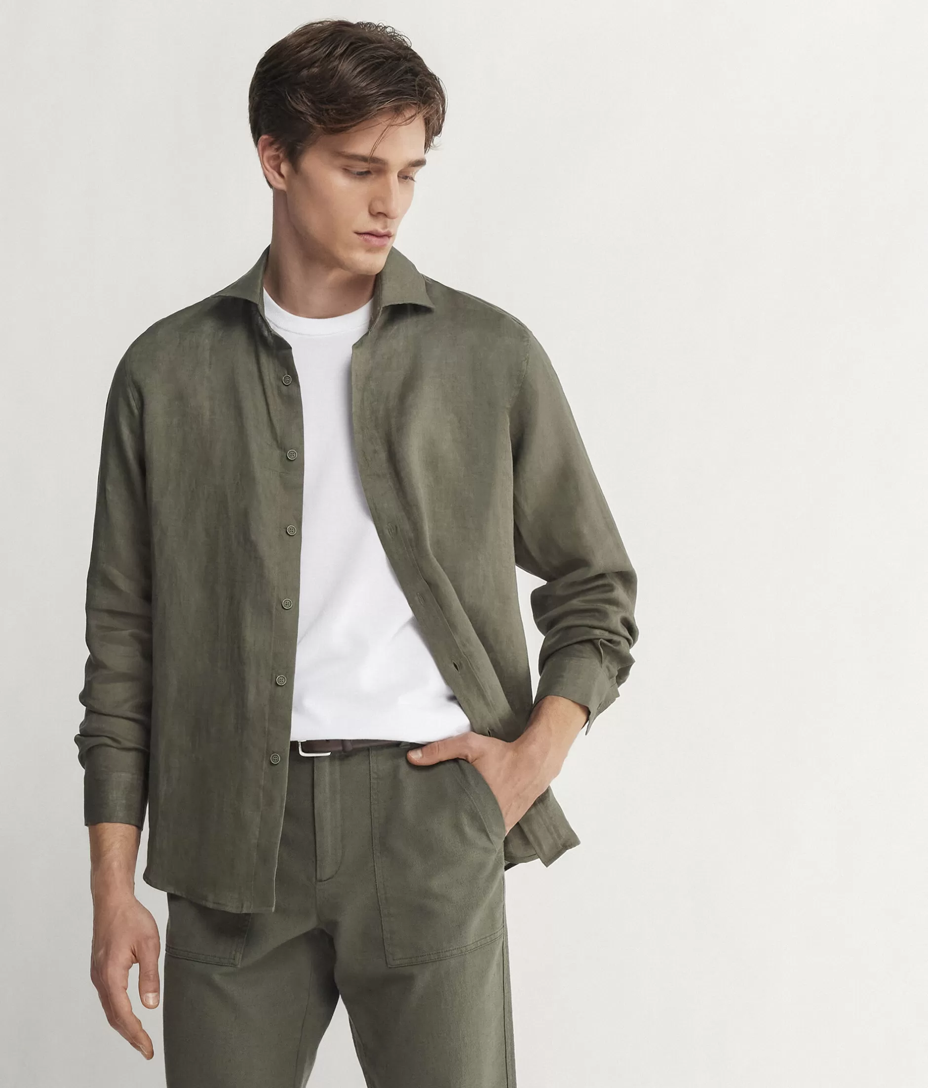 Discount Falconeri Linen Shirt green -8191 - military