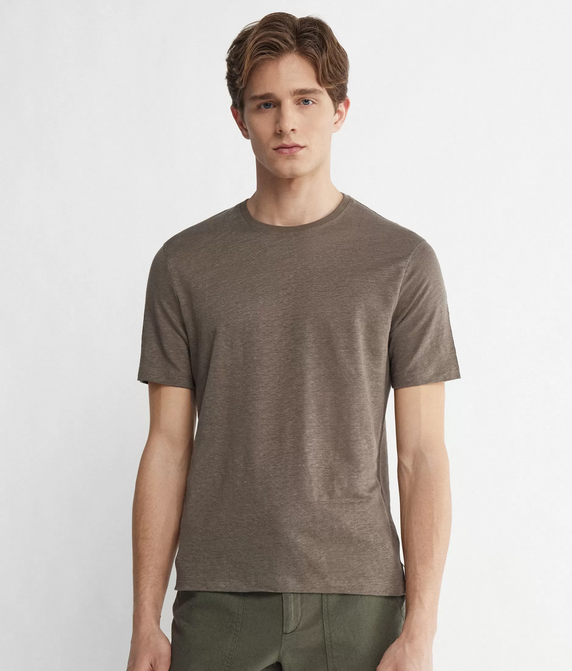 Fashion Falconeri Linen T-Shirt brown -8484 - liquirizia