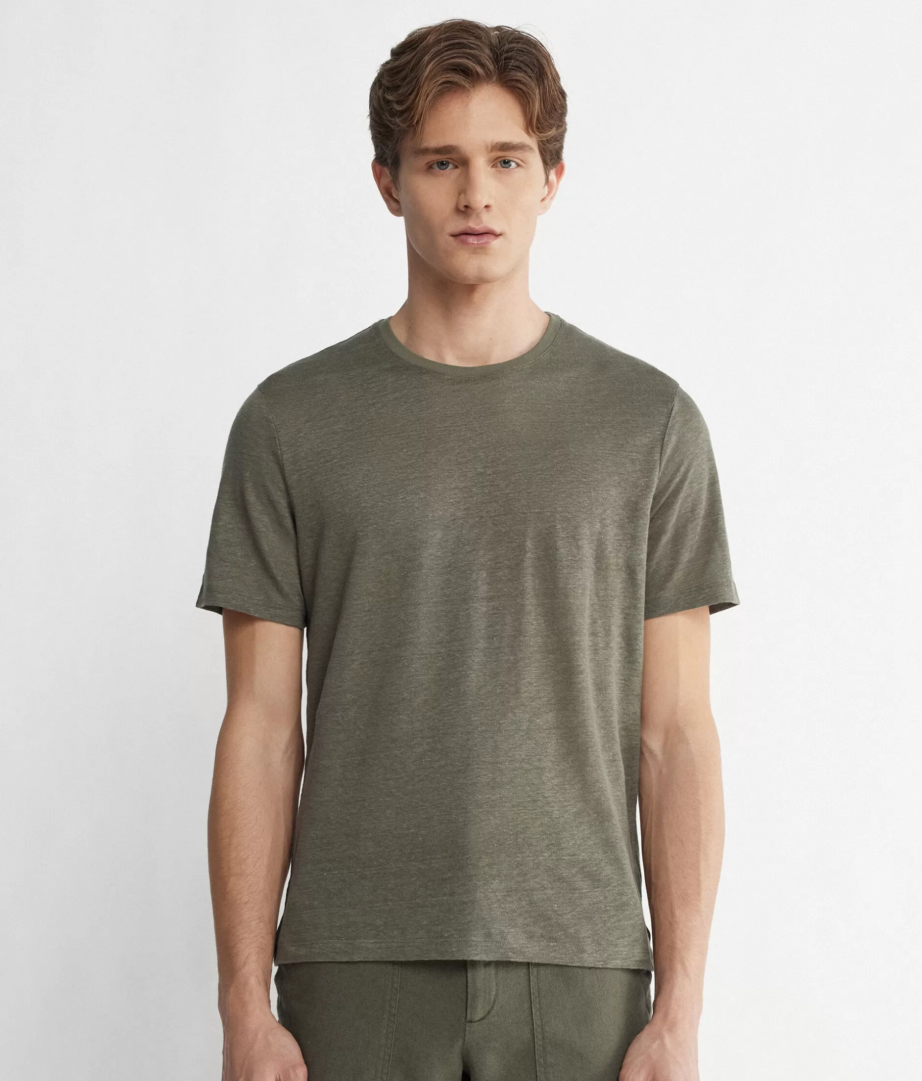 Sale Falconeri Linen T-Shirt green -8191 - military