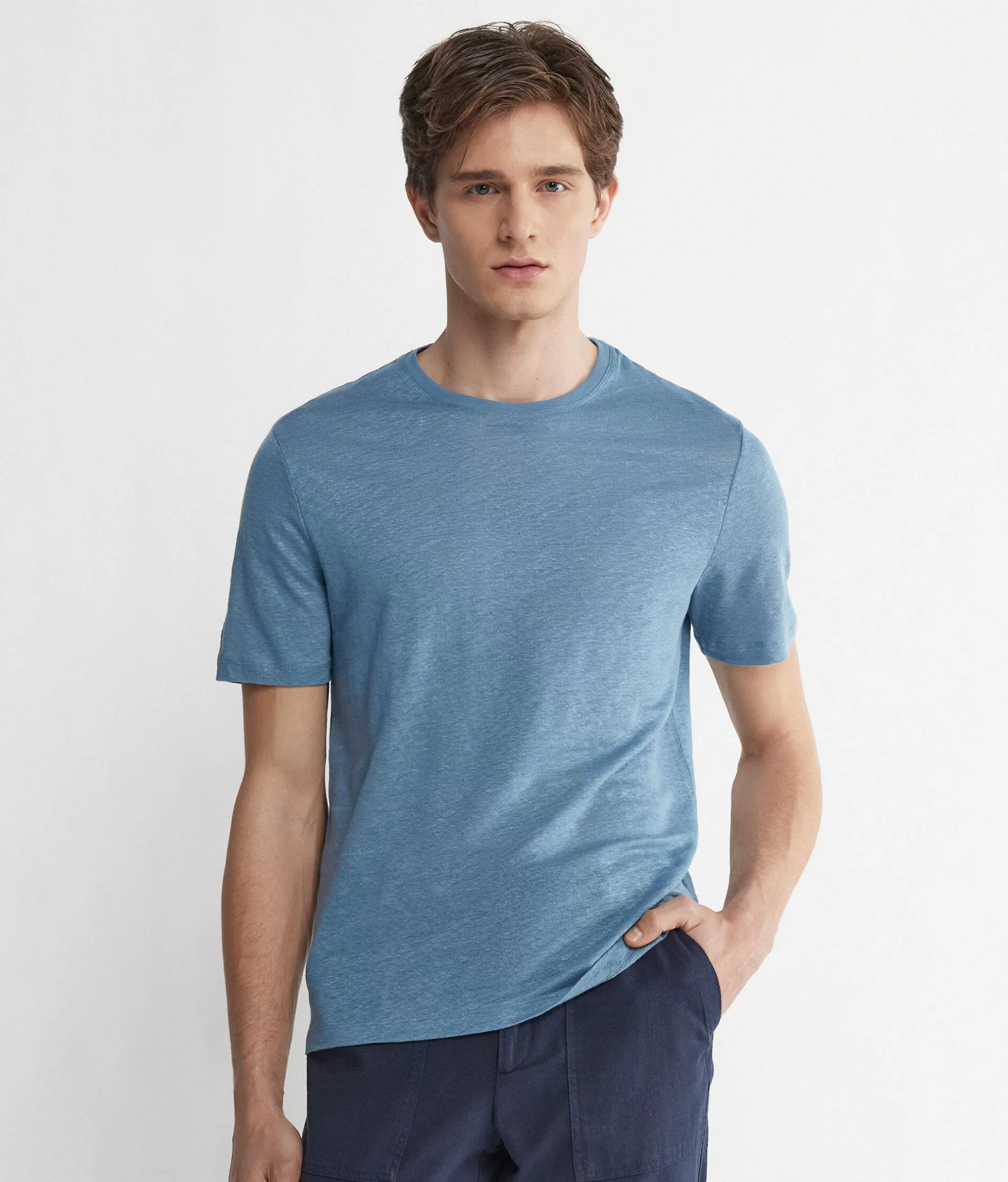 New Falconeri Linen T-Shirt blue -8081 - denim