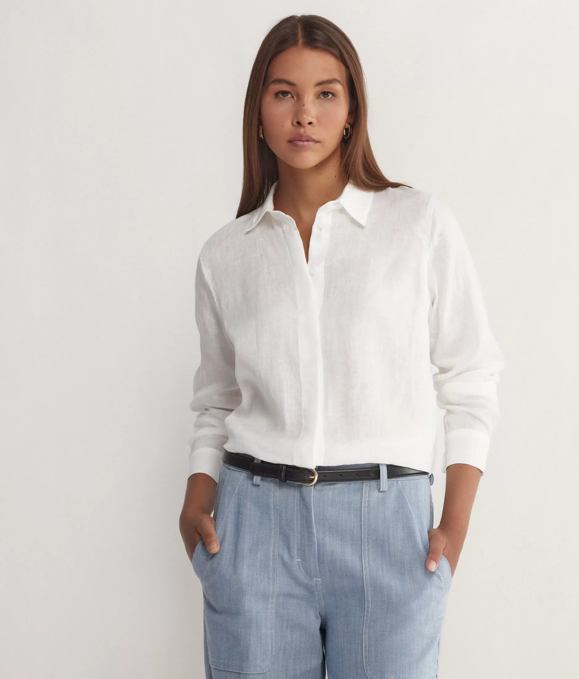 Sale Falconeri Long-Sleeve Linen Shirt white -8078 - white