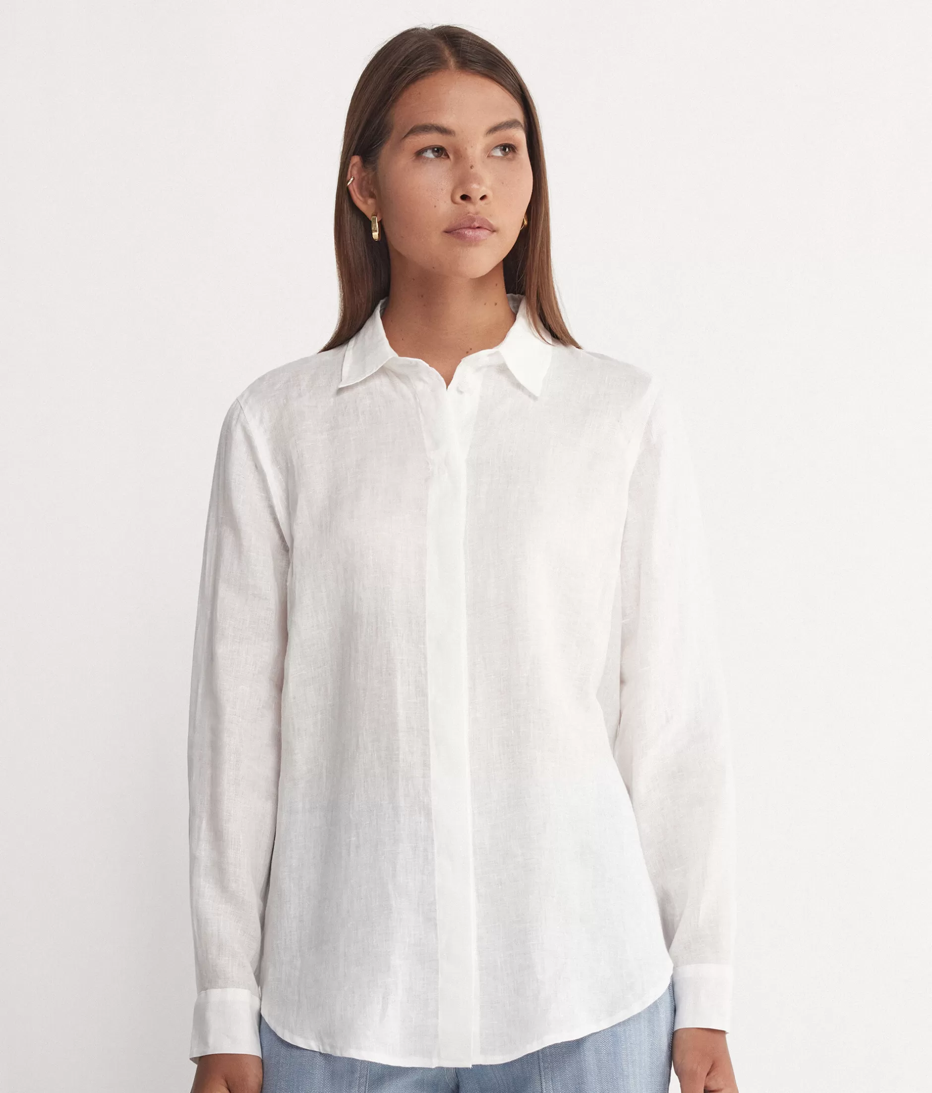 Sale Falconeri Long-Sleeve Linen Shirt white -8078 - white