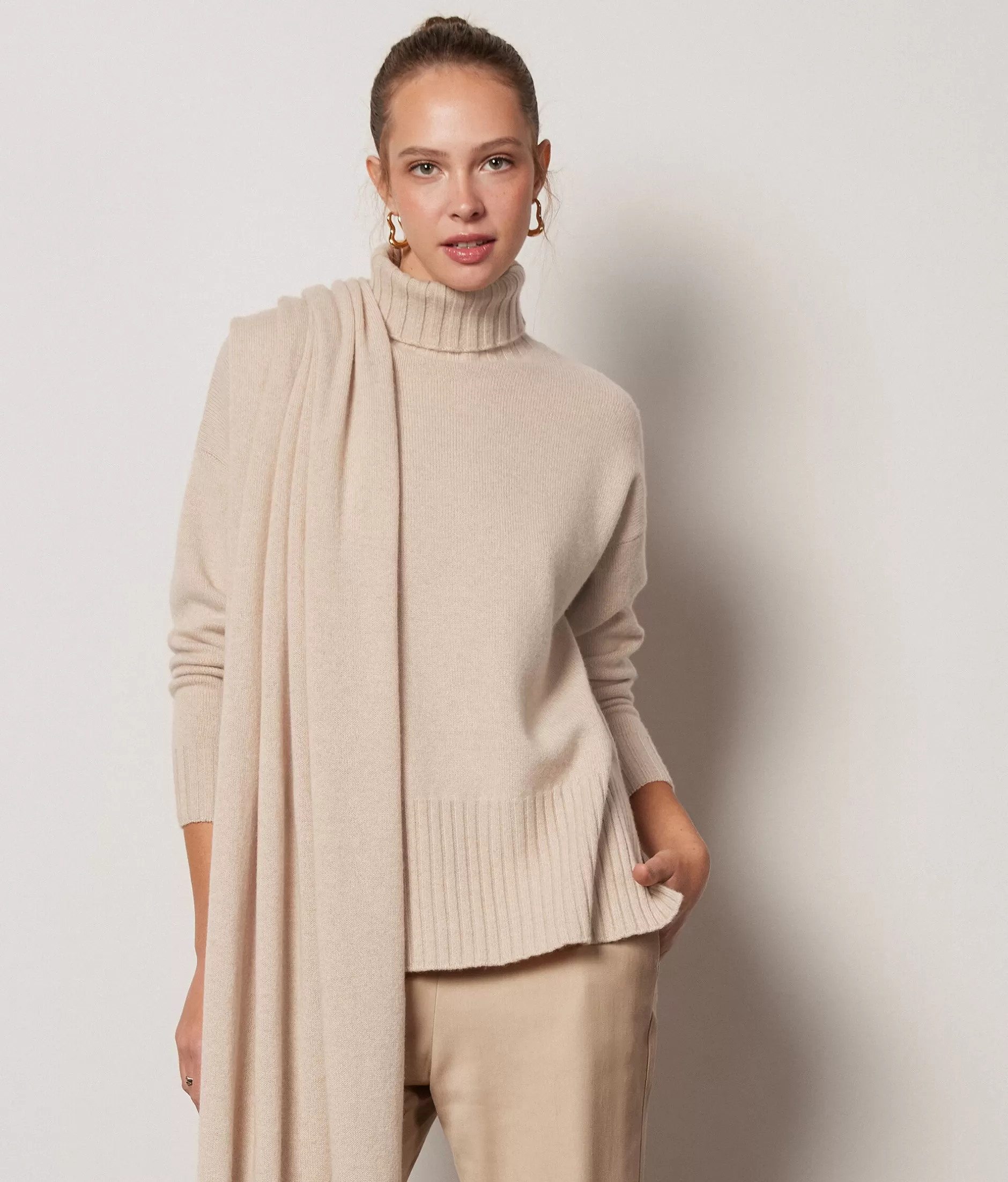 Cheap Falconeri Oversized Turtleneck Sweater In Ultrasoft Cashmere natural -8646 - light vanilla