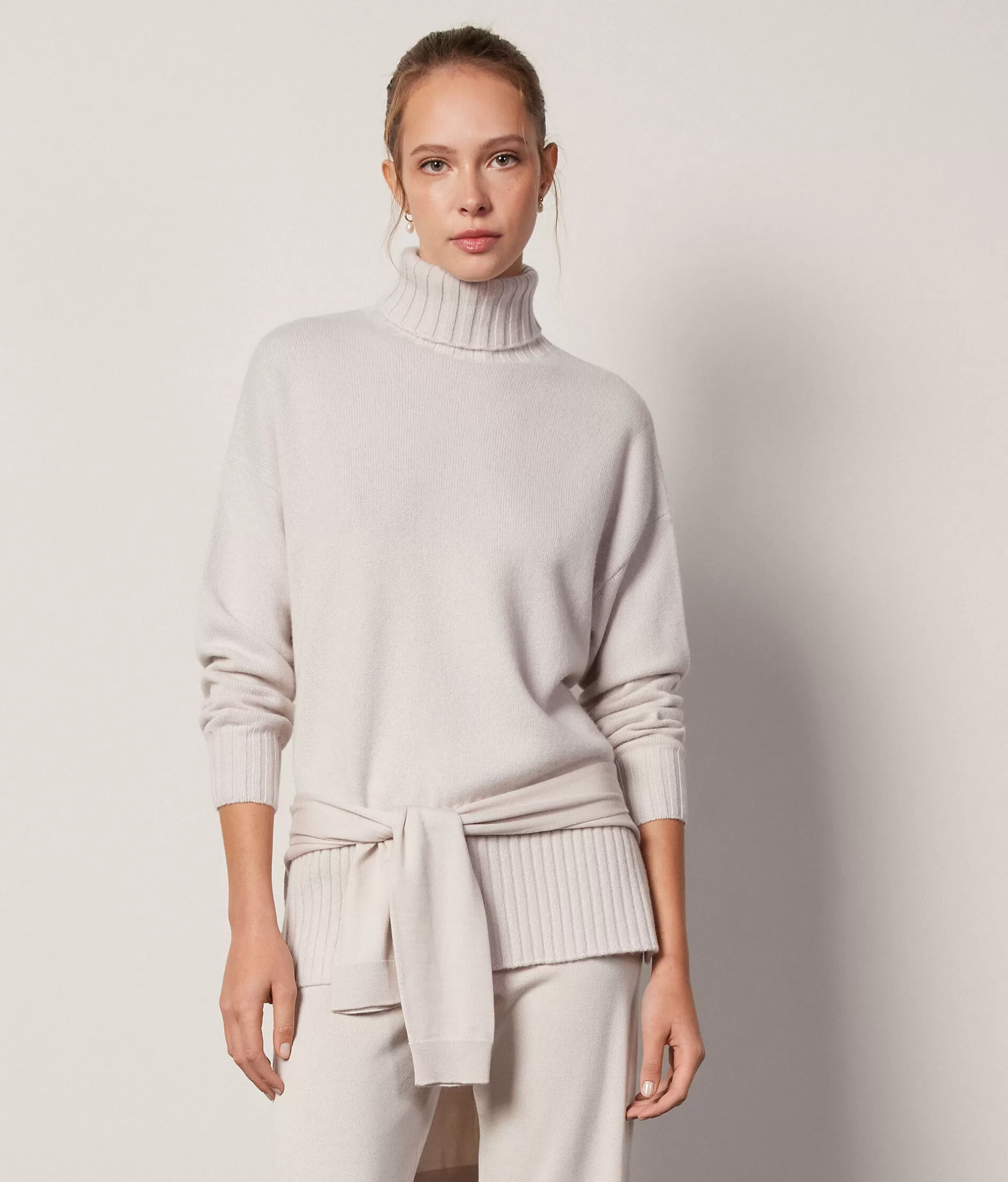 New Falconeri Oversized Turtleneck Sweater In Ultrasoft Cashmere ivory -8644 - light alabaster