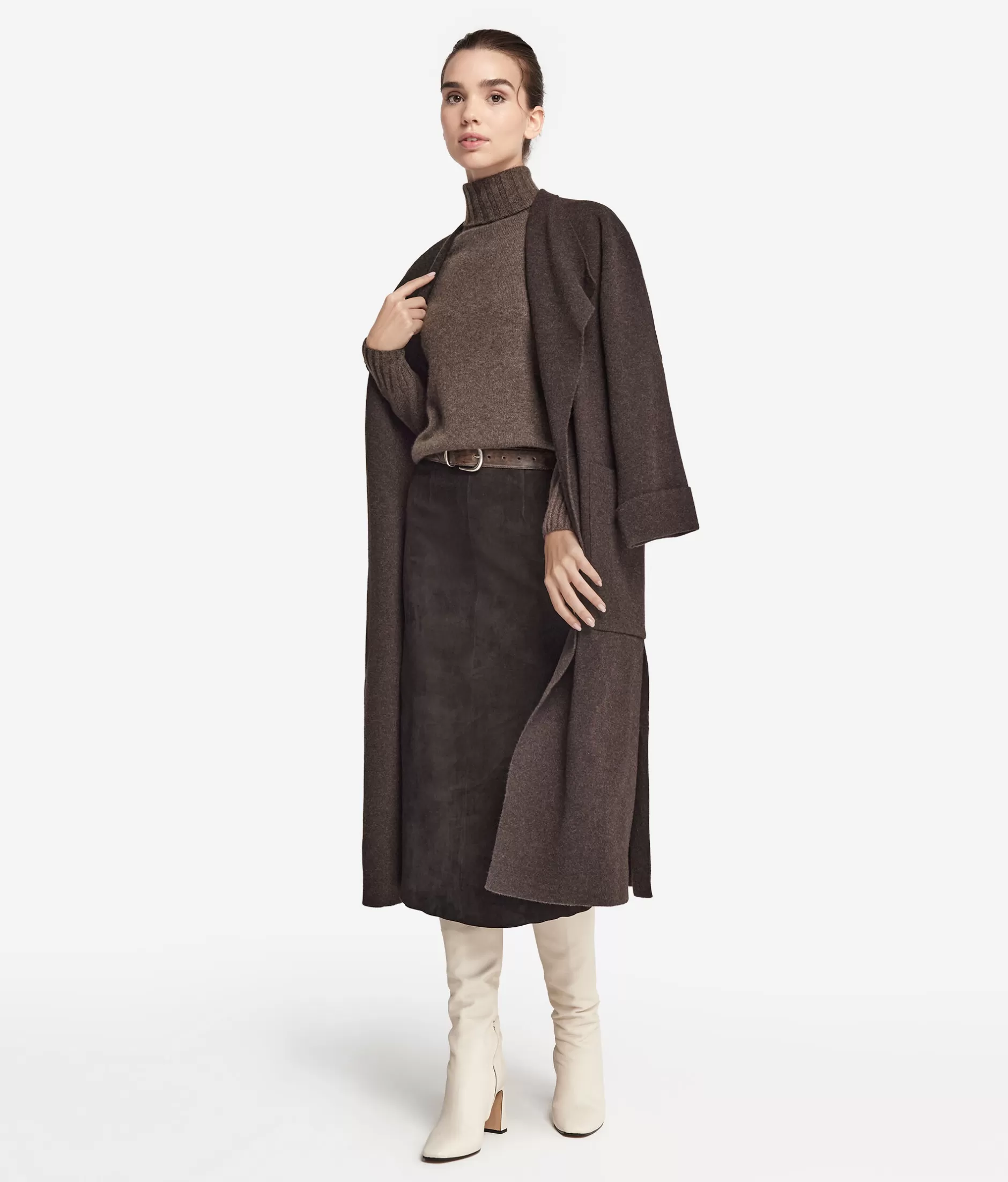 Best Sale Falconeri Oversized Turtleneck Sweater In Ultrasoft Cashmere brown -9079 - marrone caffè