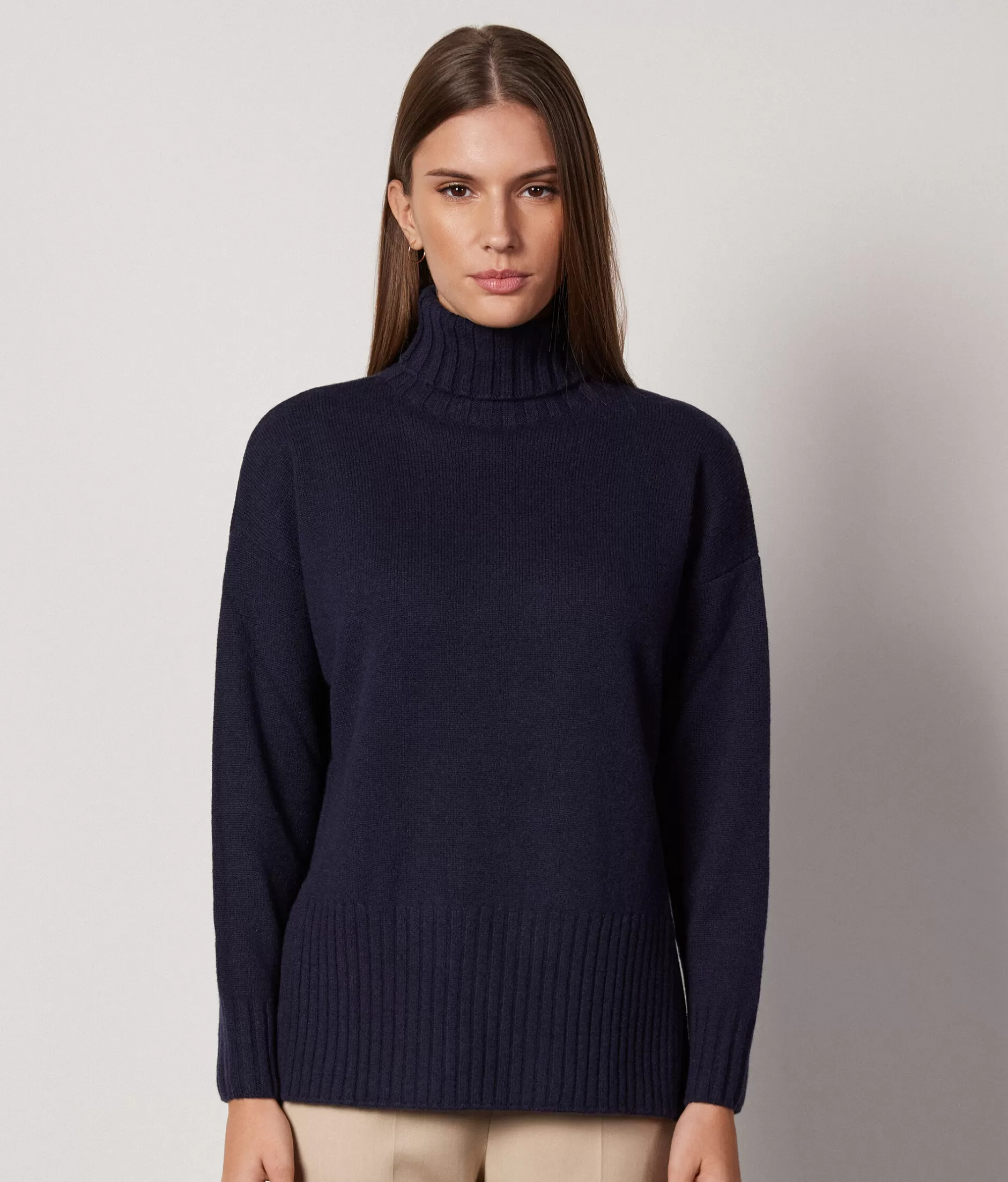 Hot Falconeri Oversized Turtleneck Sweater In Ultrasoft Cashmere blue -9400 - navy blue