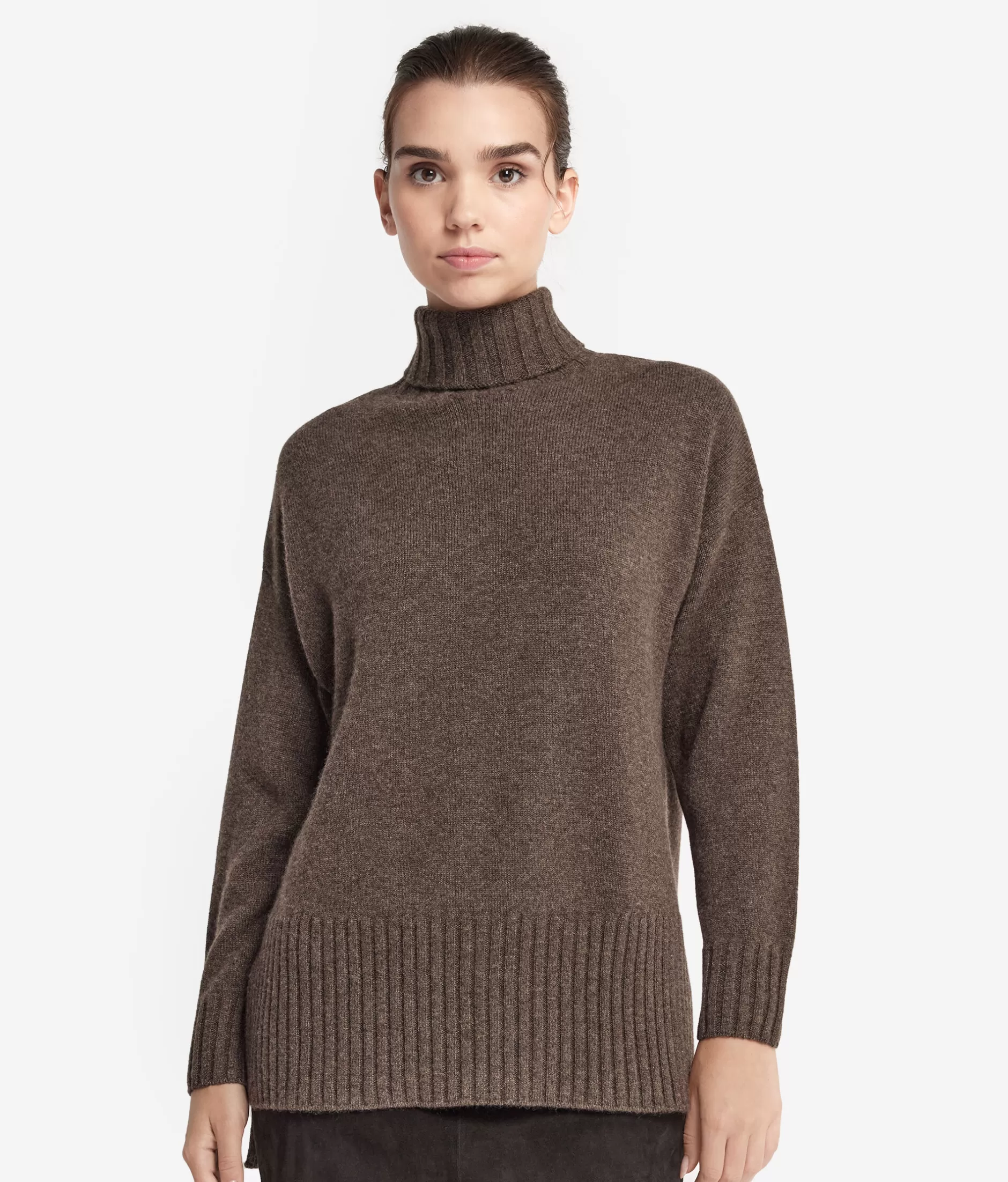 Best Sale Falconeri Oversized Turtleneck Sweater In Ultrasoft Cashmere brown -9079 - marrone caffè